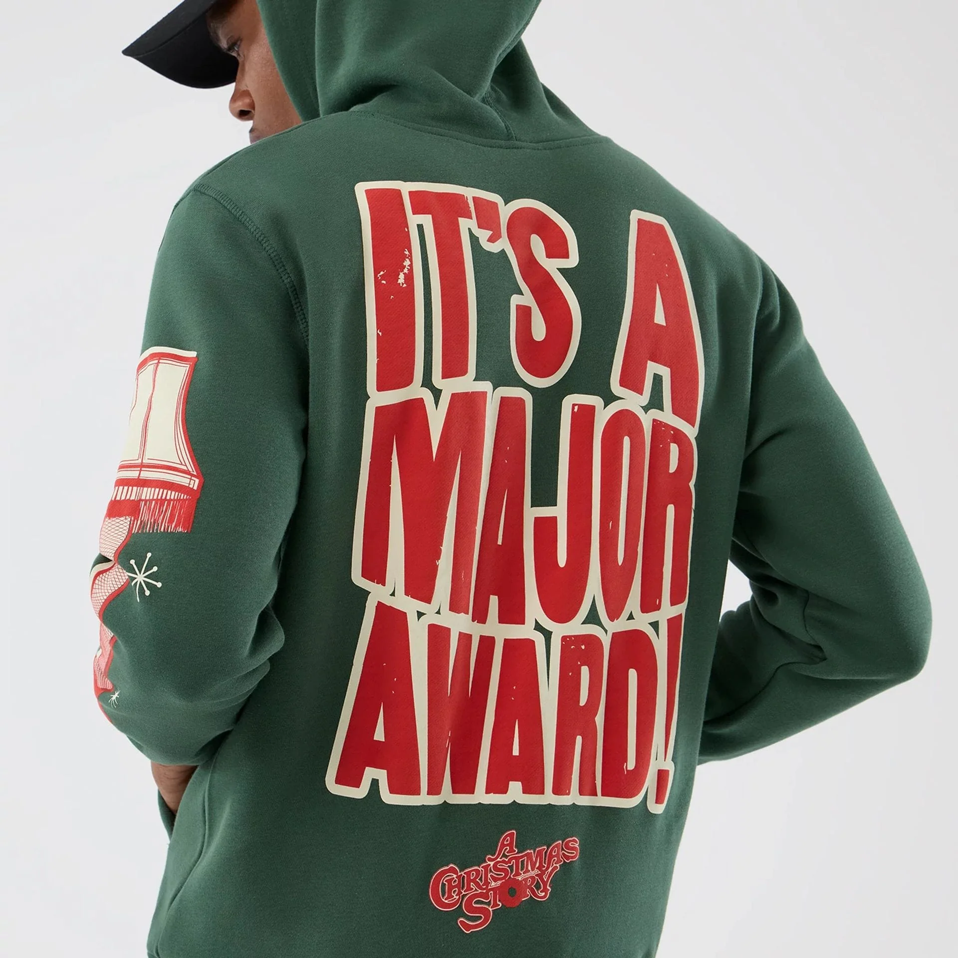 A Christmas Story Major Award Dark Green Pullover Hoodie - Image 6