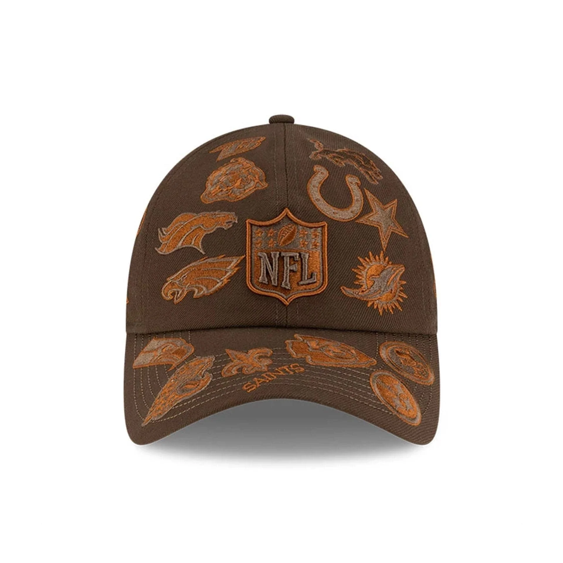 All Over Logos NFL X Bad Bunny Brown Casual Classic Adjustable Cap - Image 2