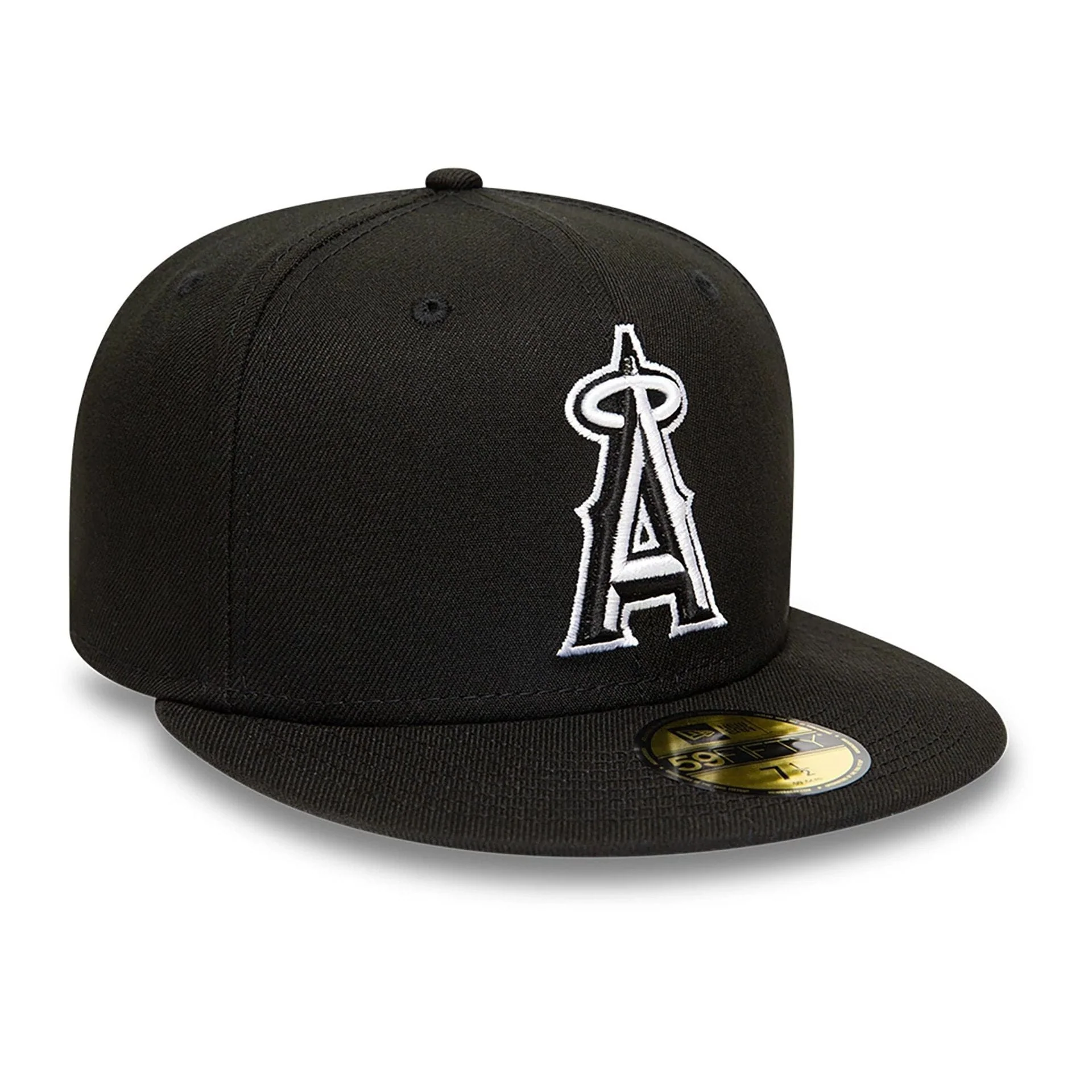 Anaheim Angels MLB Black and White 59FIFTY Fitted Cap - Image 6