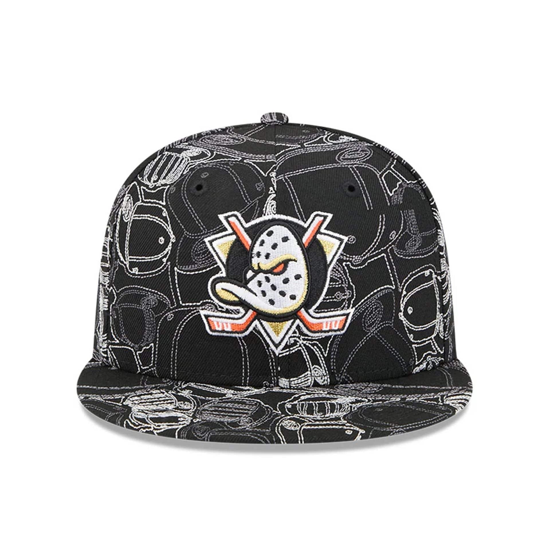 Anaheim Ducks NHL Cap Scramble Black 59FIFTY Fitted Cap - Image 3
