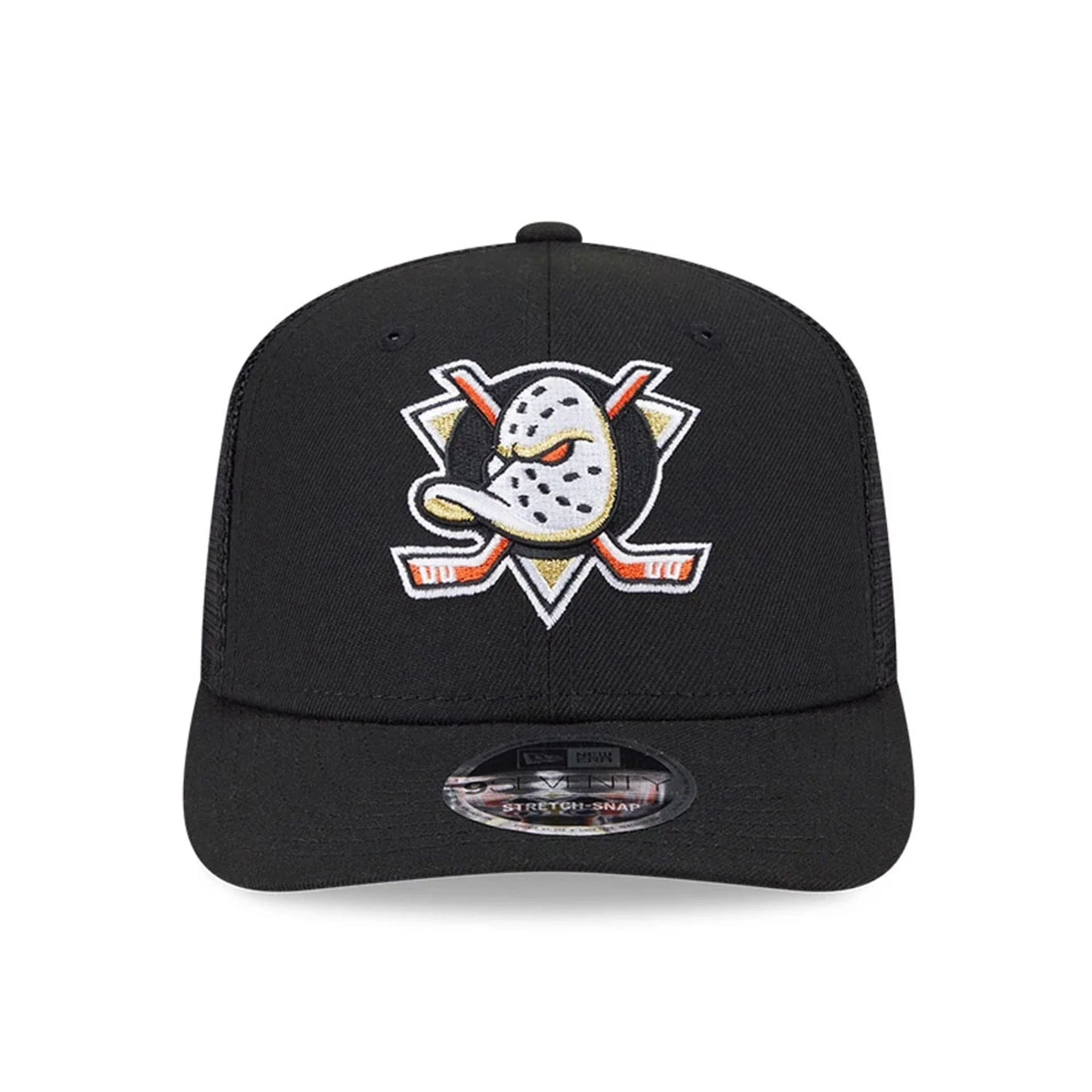 Anaheim Ducks NHL Evergreen Black 9SEVENTY Stretch Snap Adjustable Cap - Image 3