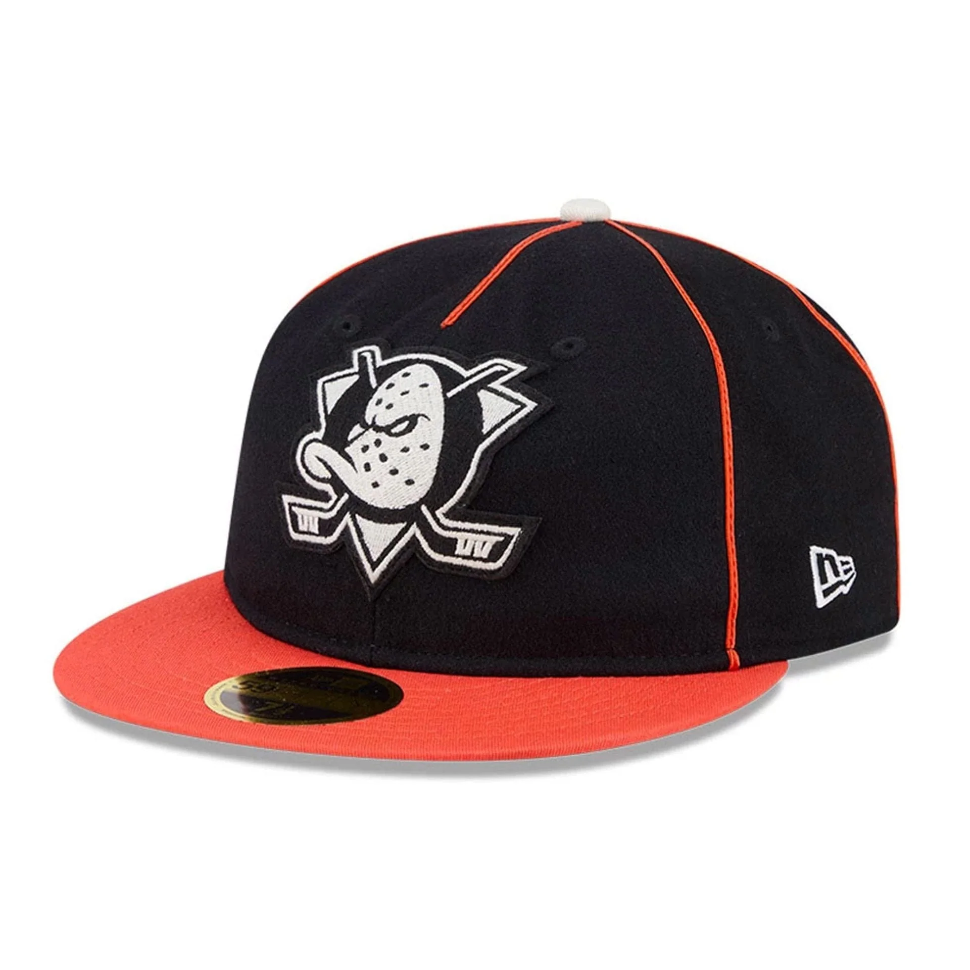 Anaheim Ducks NHL Felt Logo Orange Retro Crown 59FIFTY Fitted Cap - Image 4