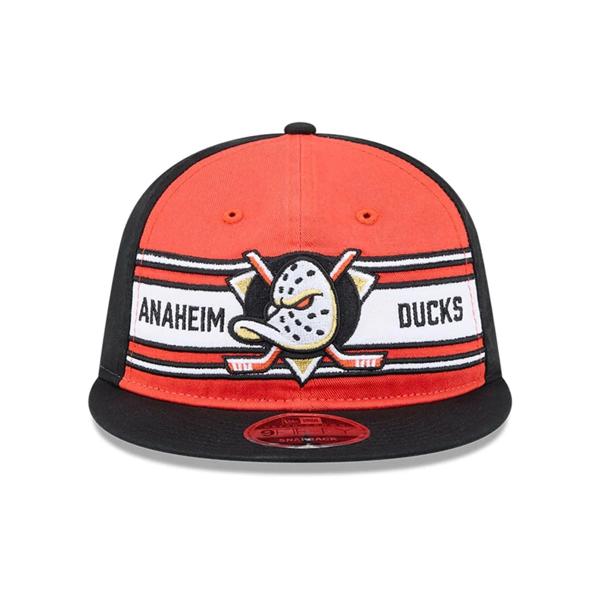 Anaheim Ducks NHL Team Stripes Orange Retro Crown 9FIFTY Adjustable Cap - Image 2