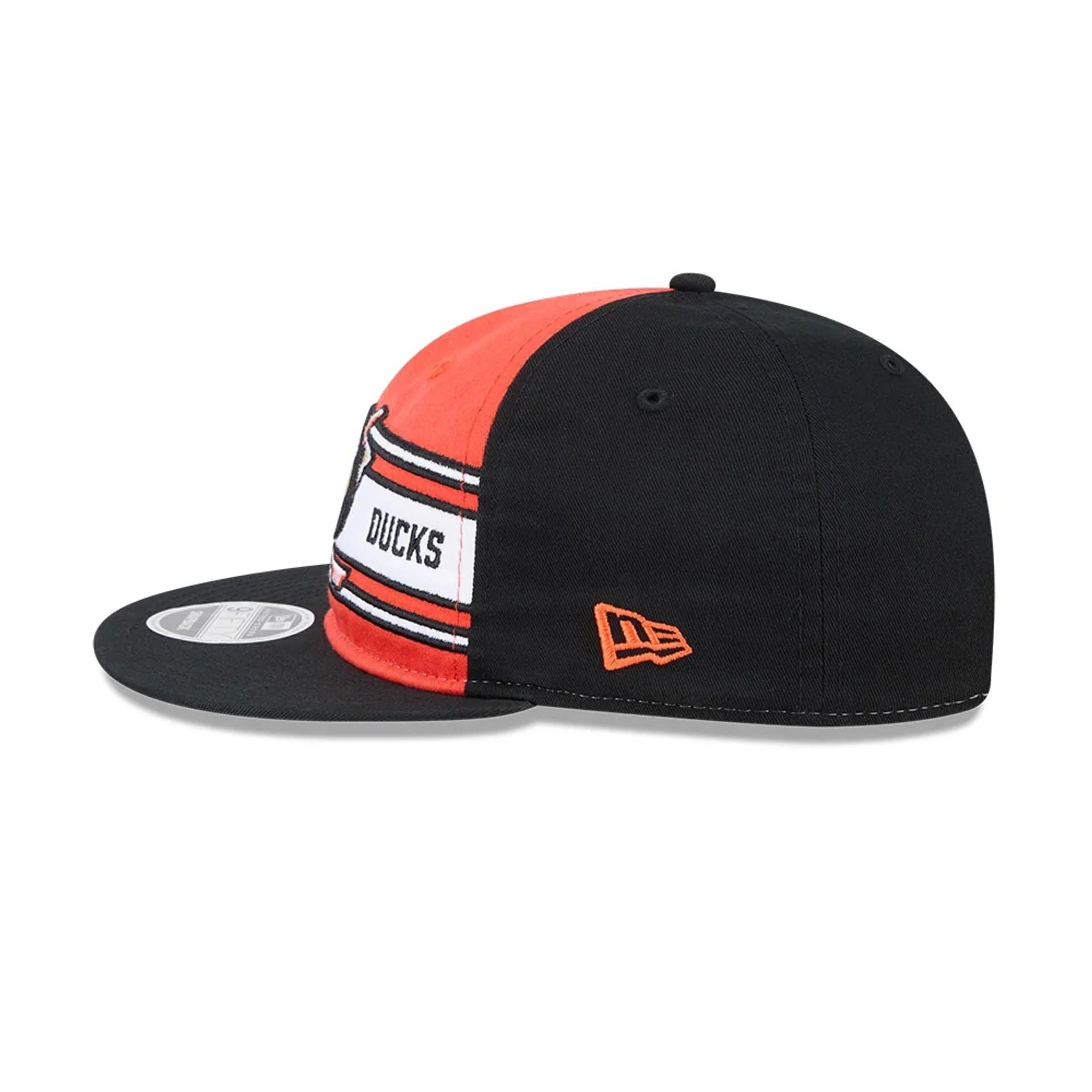 Anaheim Ducks NHL Team Stripes Orange Retro Crown 9FIFTY Adjustable Cap - Image 5