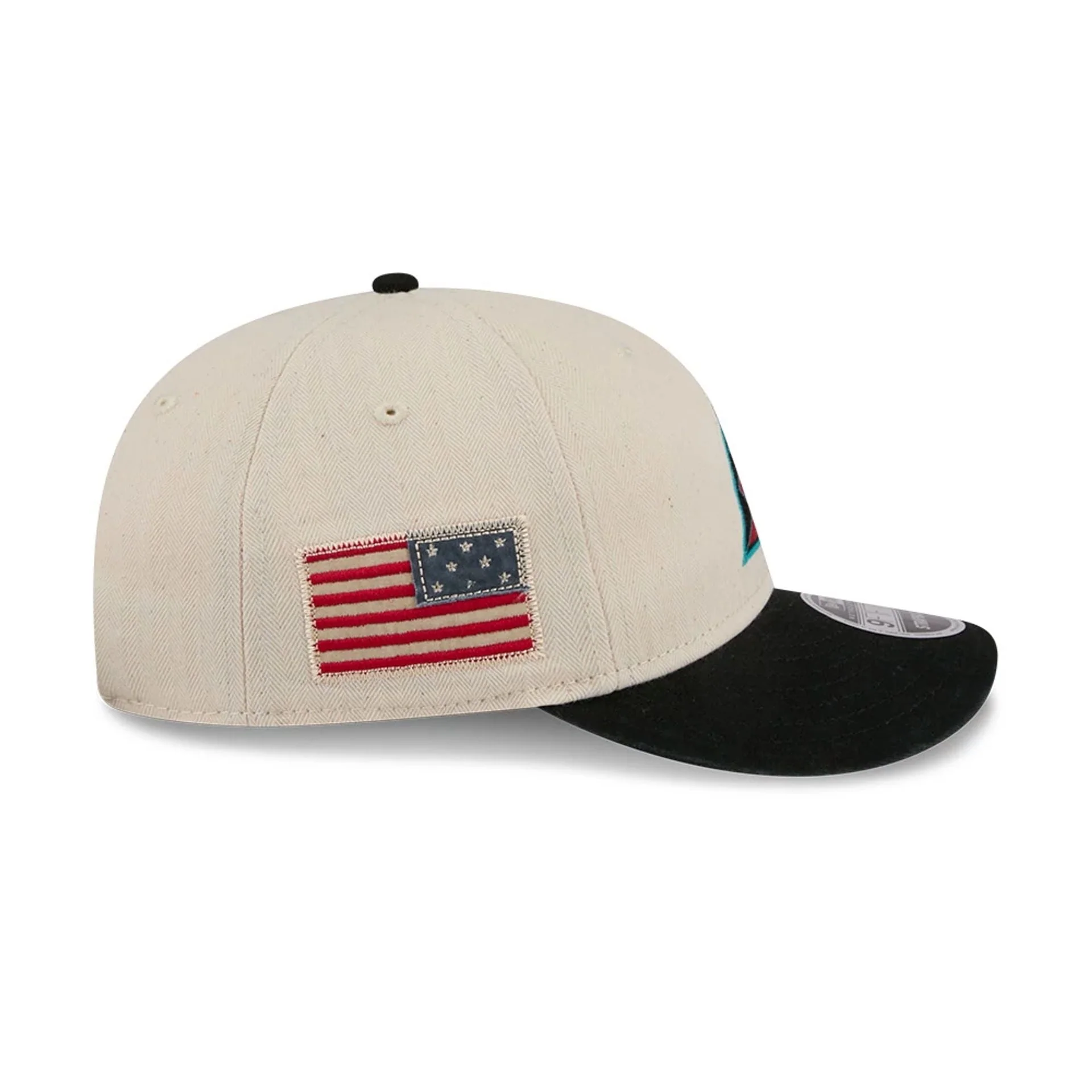 Arizona Diamondbacks MLB Americana Herringbone White Retro Crown 9FIFTY Adjustable Cap - Image 6