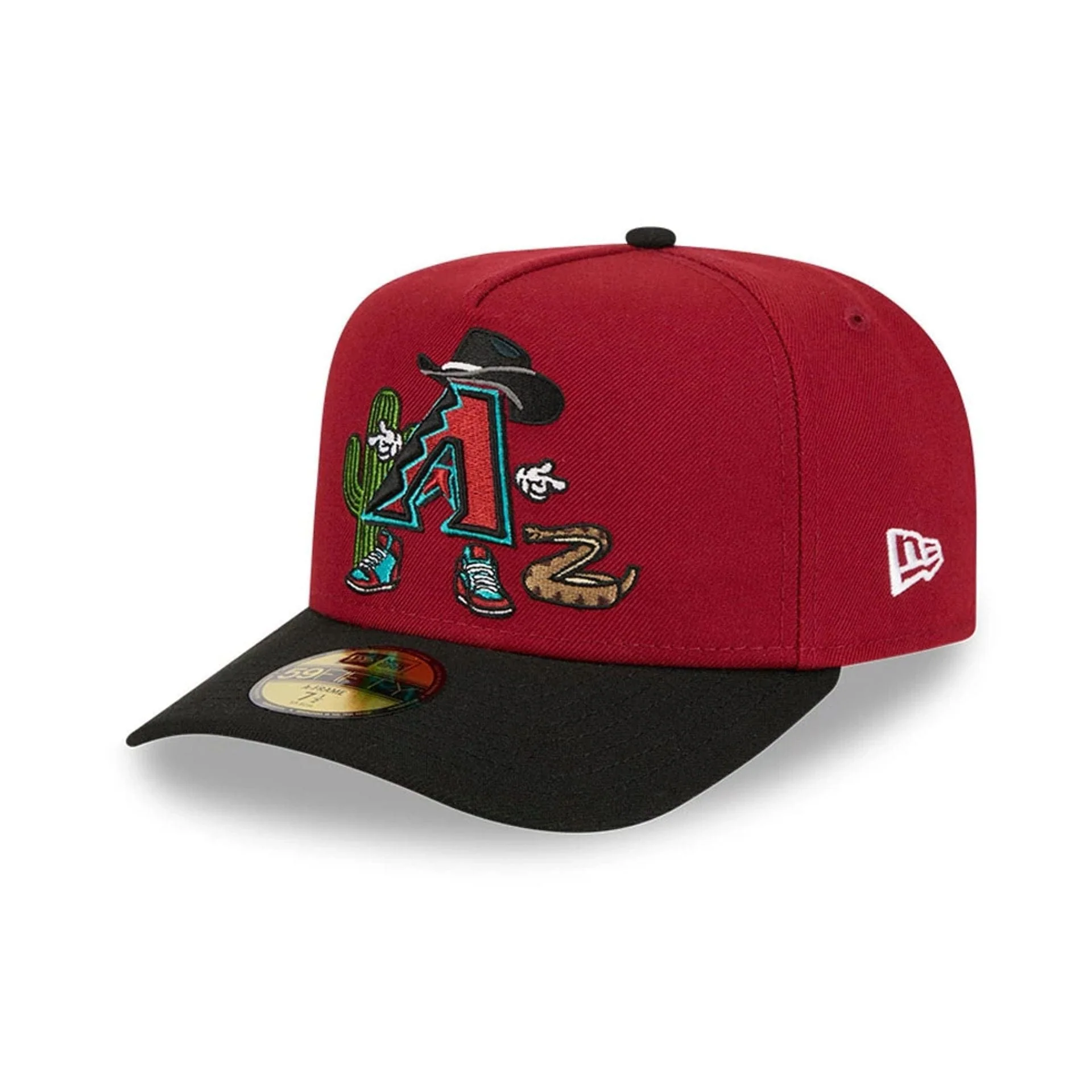 Arizona Diamondbacks MLB Cartoon Dark Red 59FIFTY A-Frame Fitted Cap - Image 4