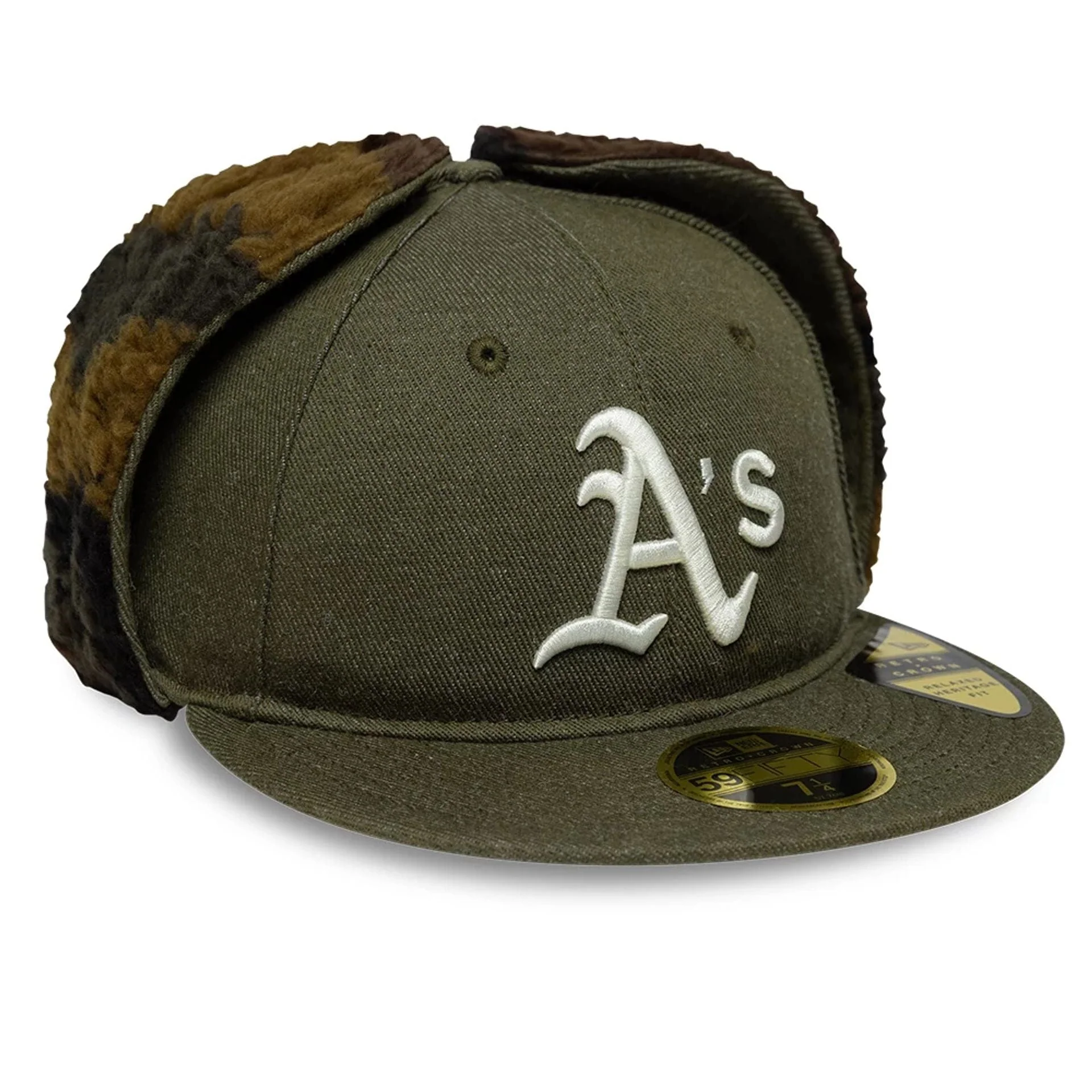 Athletics MLB Camo Open Green Retro Crown 59FIFTY Fitted Cap - Image 5