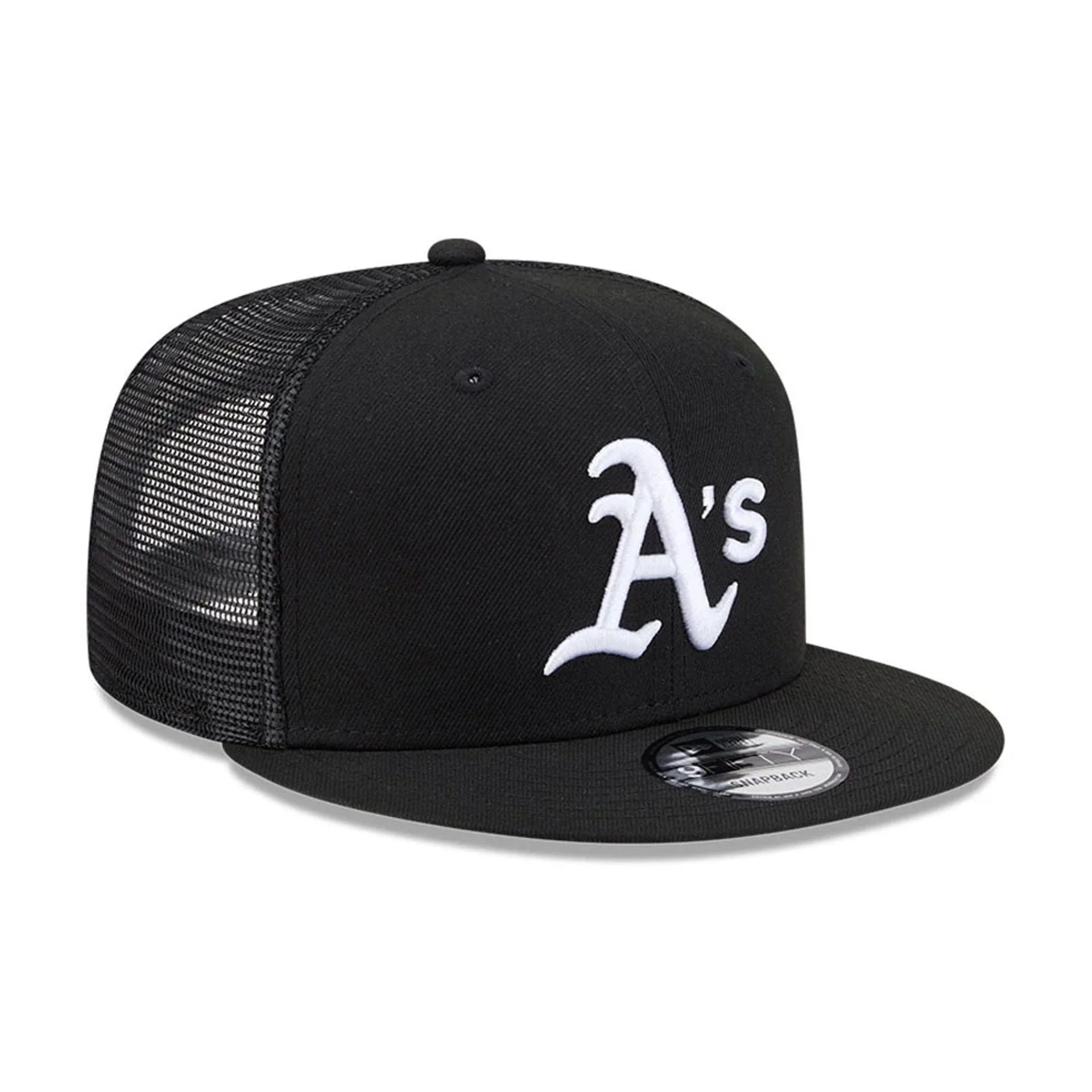 Athletics MLB Evergreen Black 9FIFTY Trucker Adjustable Cap - Image 4