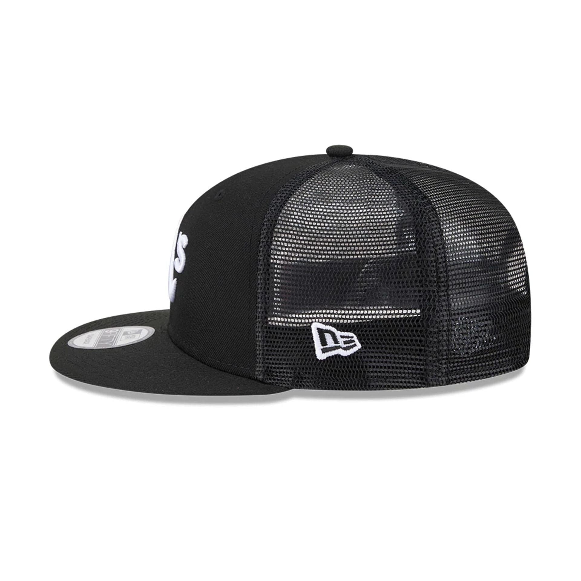 Athletics MLB Evergreen Black 9FIFTY Trucker Adjustable Cap - Image 5