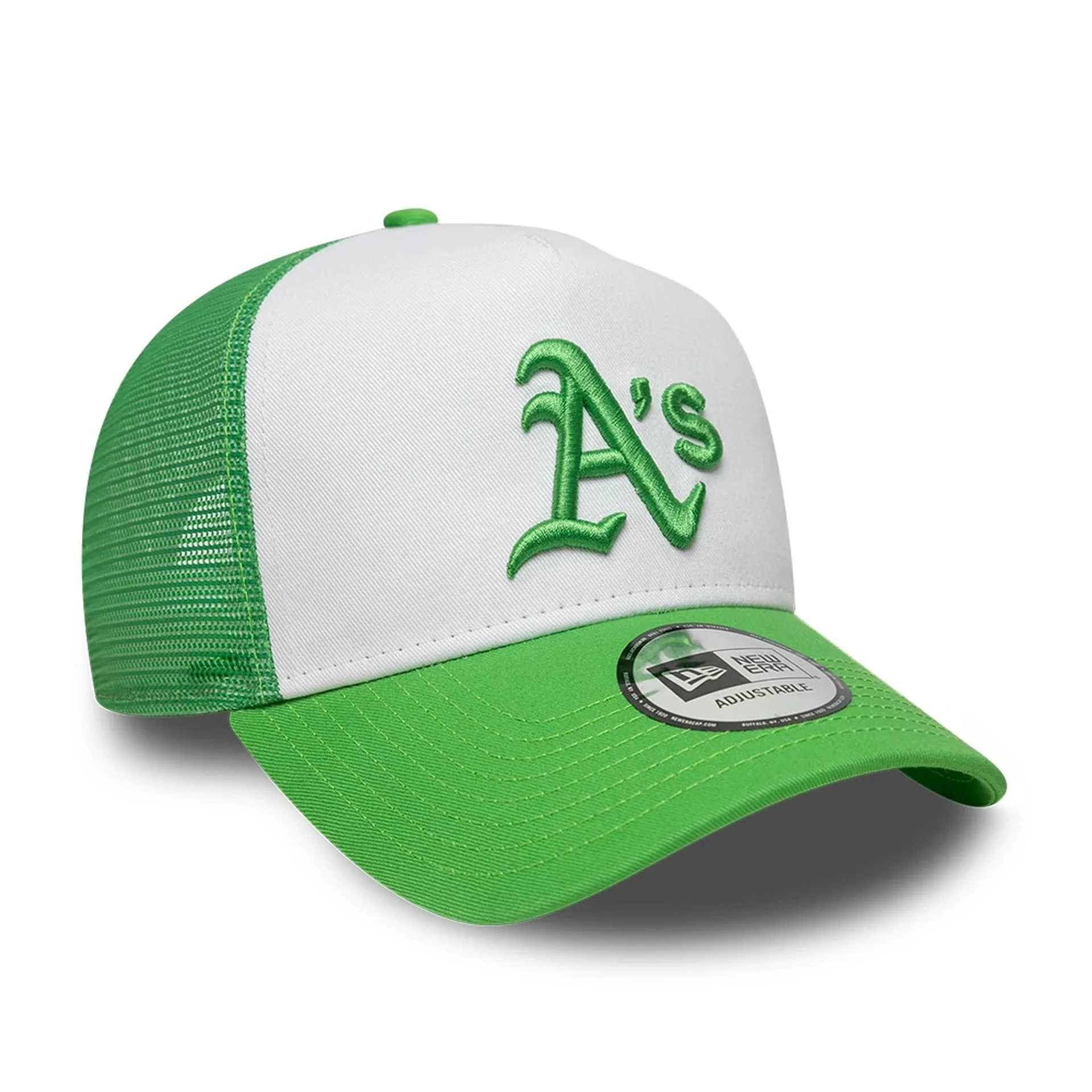 Athletics MLB League Essential Open Green 9FORTY A-Frame Trucker Adjustable Cap - Image 3