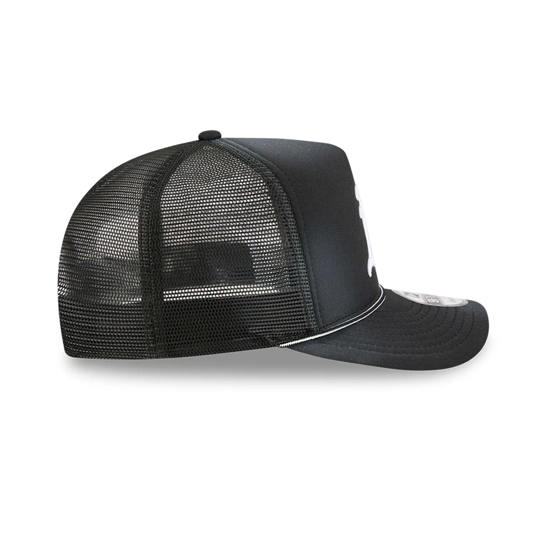 Athletics MLB Washed Black 9FIFTY A-Frame Trucker Adjustable Cap - Image 6