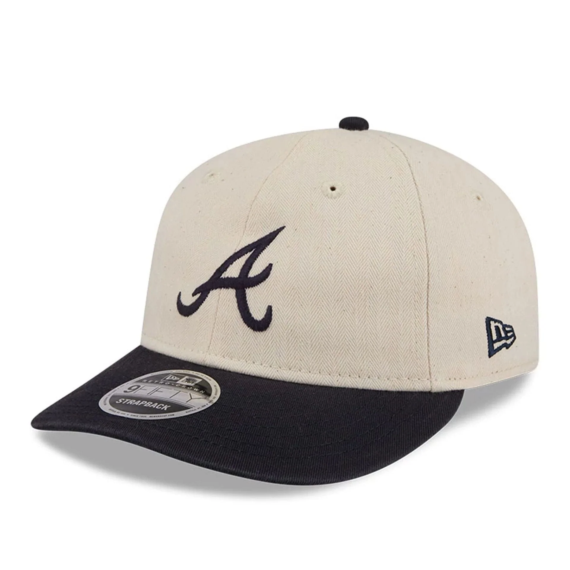 Atlanta Braves MLB Americana Herringbone White Retro Crown 9FIFTY Adjustable Cap - Image 5