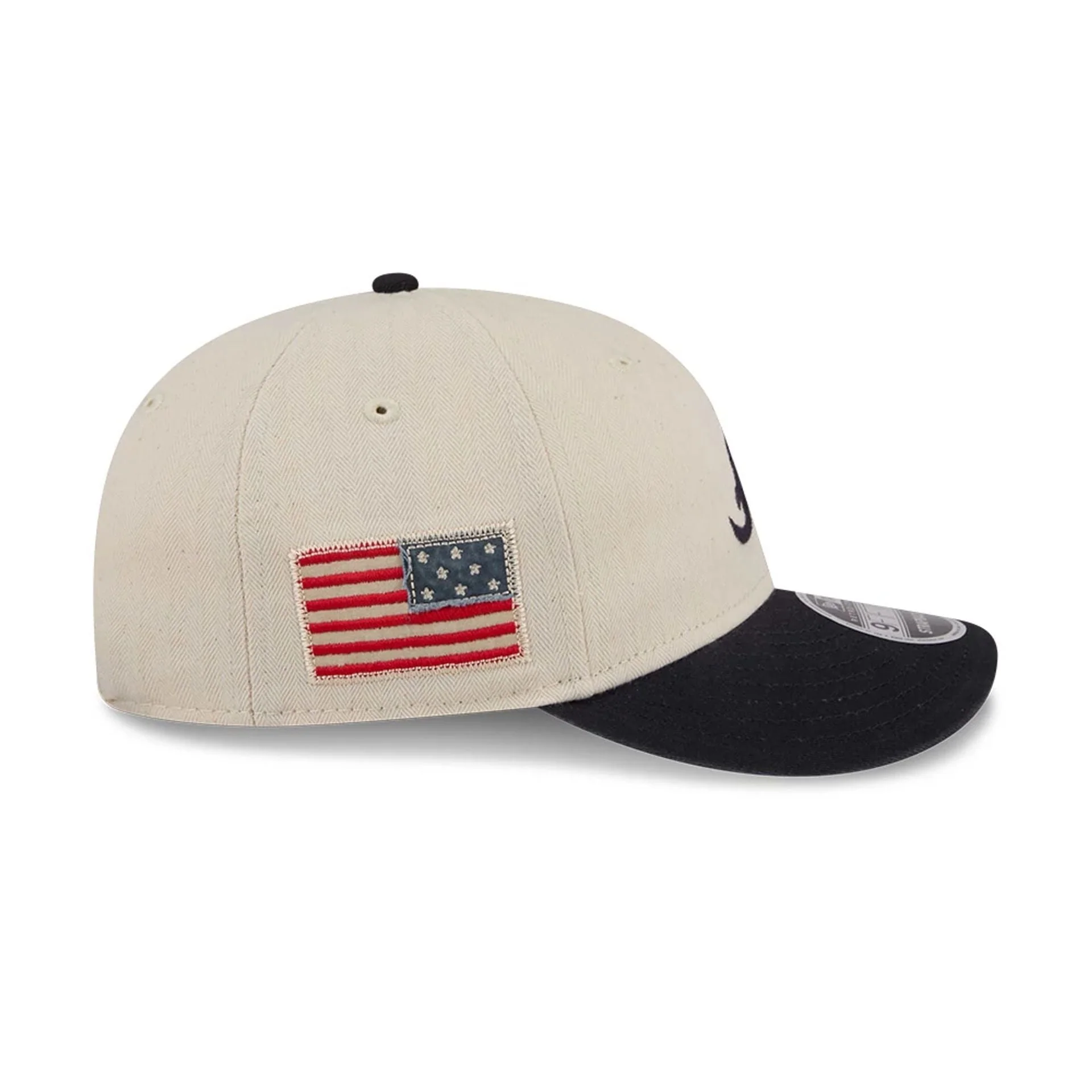 Atlanta Braves MLB Americana Herringbone White Retro Crown 9FIFTY Adjustable Cap - Image 6