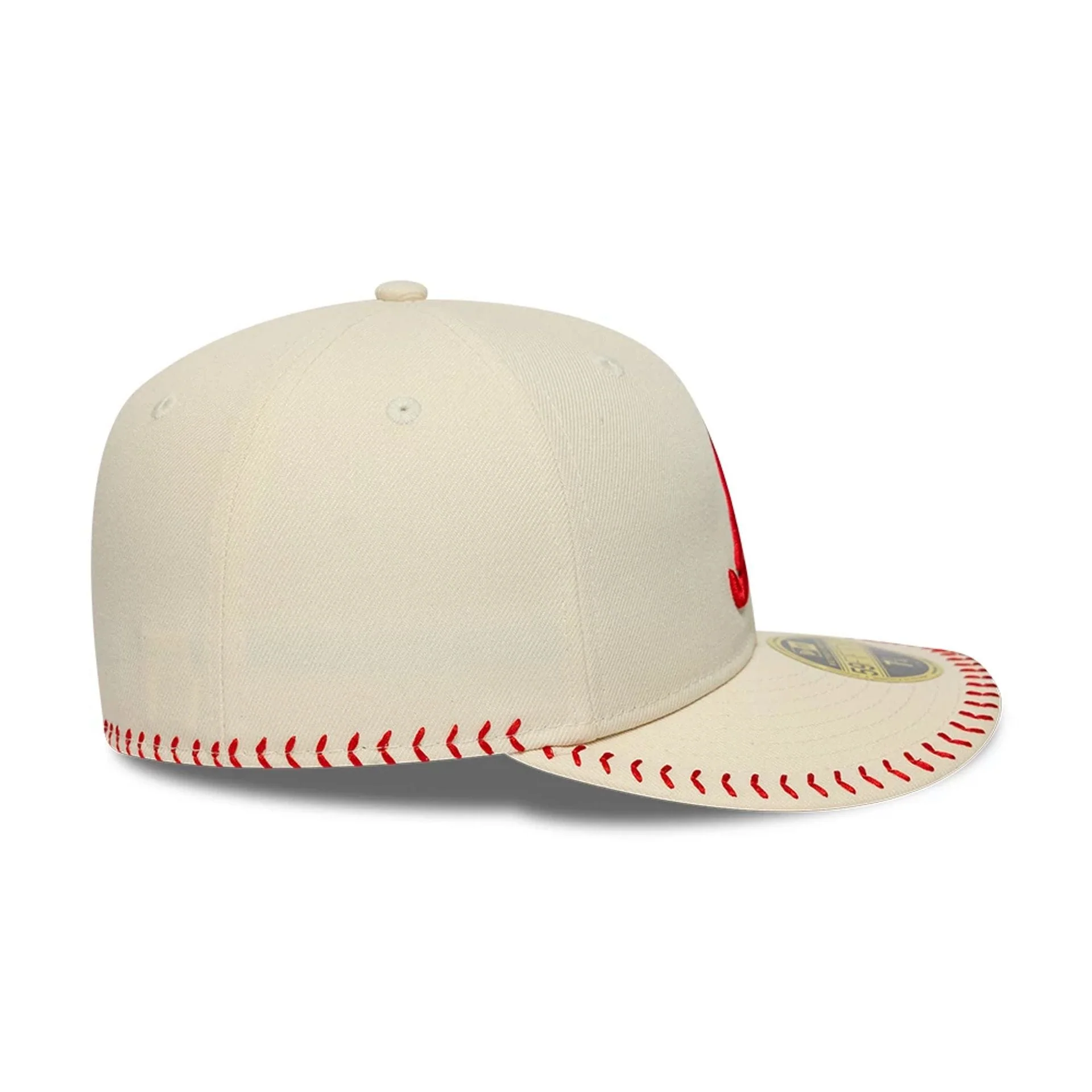 Atlanta Braves MLB Baseball Stitch Cream Retro Crown 59FIFTY Fitted Cap - Image 6