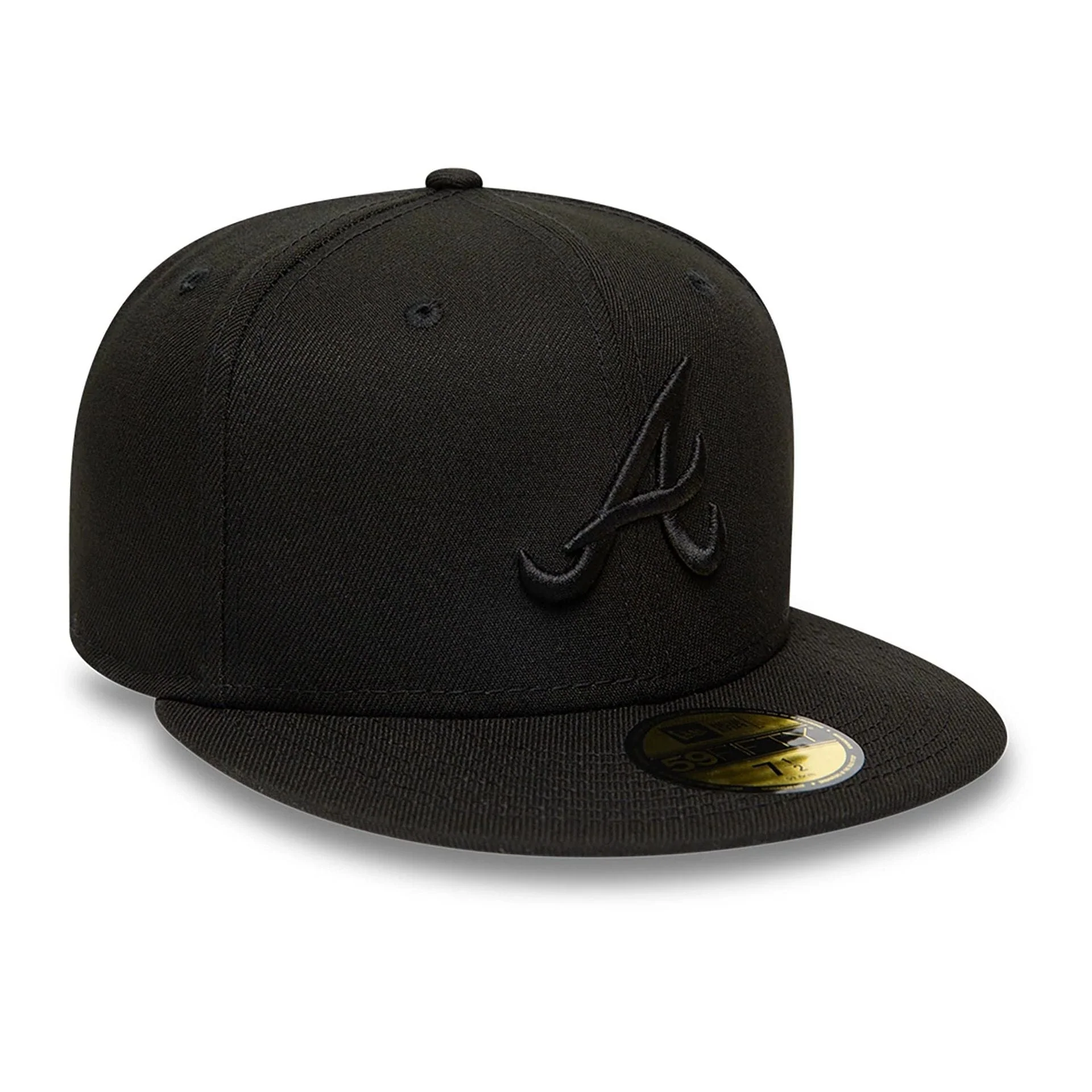Atlanta Braves MLB Black on Black 59FIFTY Fitted Cap - Image 7