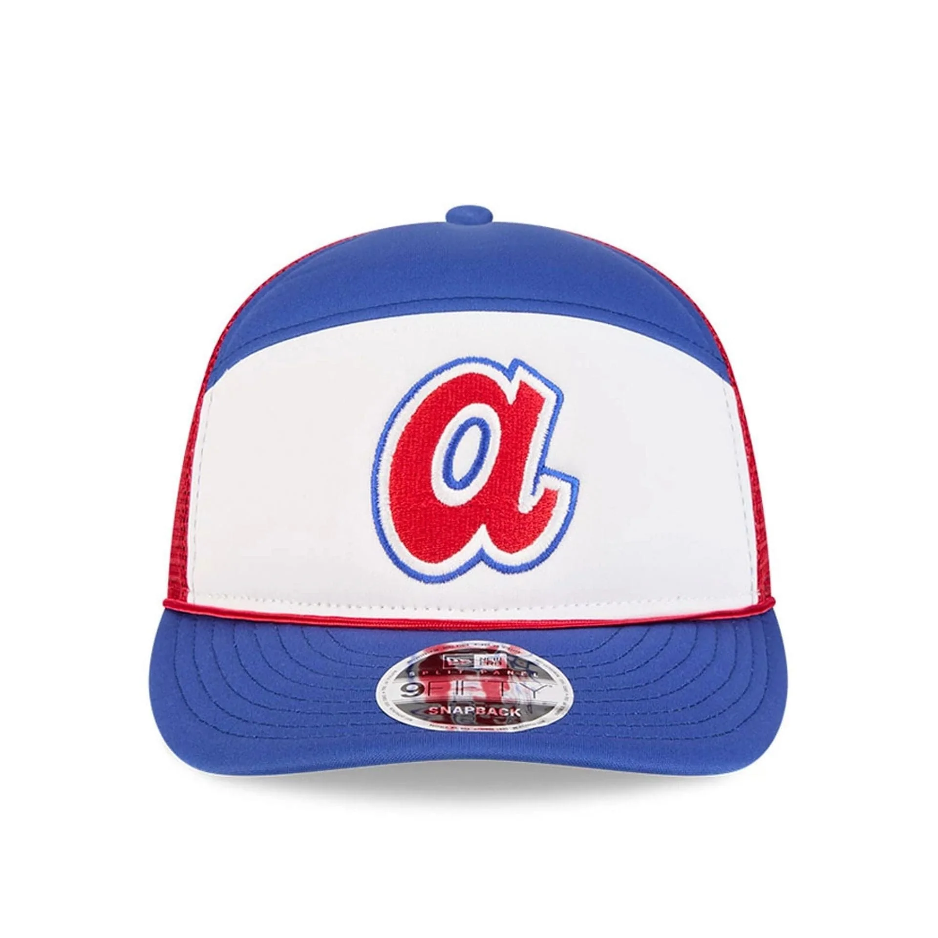 Atlanta Braves MLB Blocked Blue 9FIFTY Split Panel Snapback Adjustable Cap - Image 3