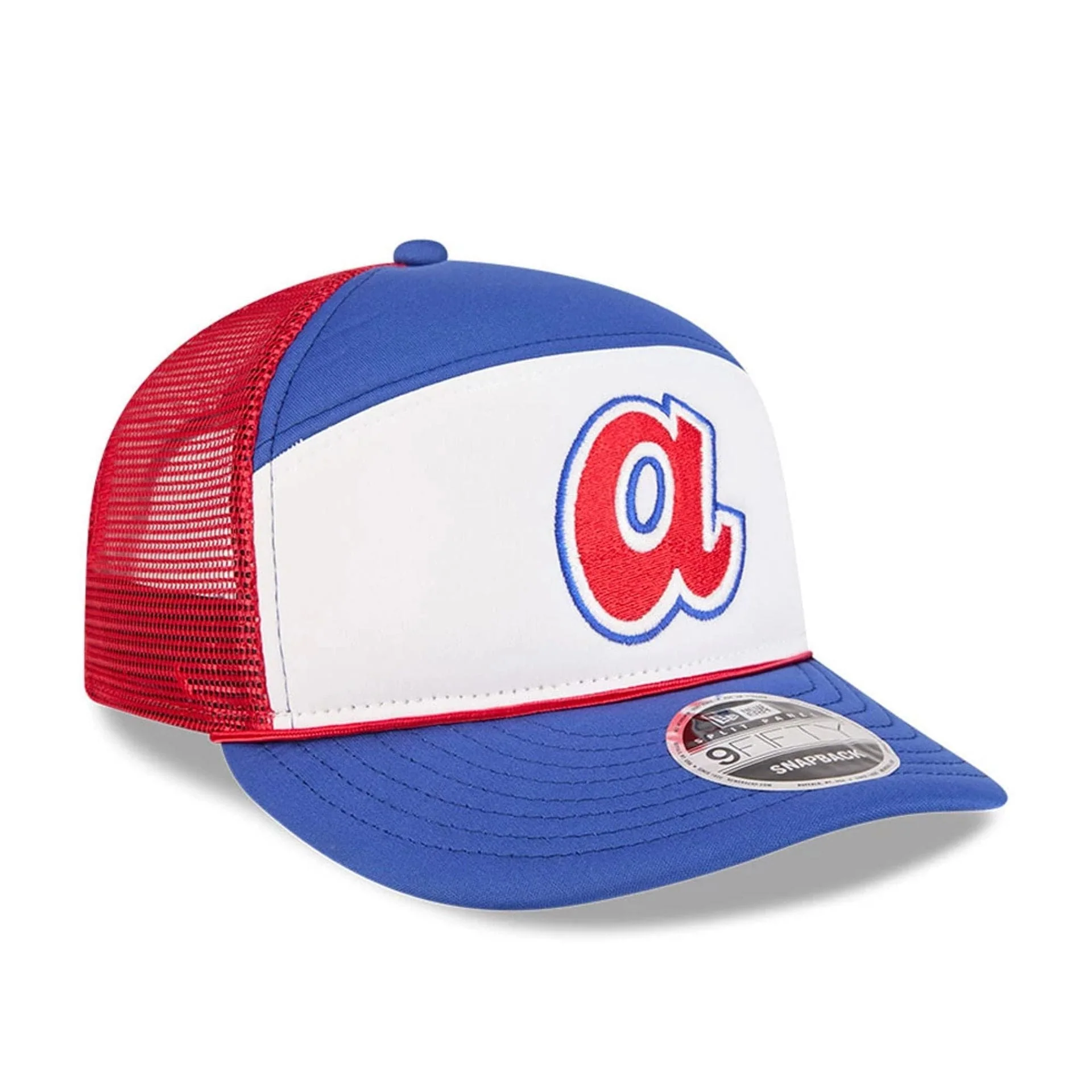 Atlanta Braves MLB Blocked Blue 9FIFTY Split Panel Snapback Adjustable Cap - Image 4