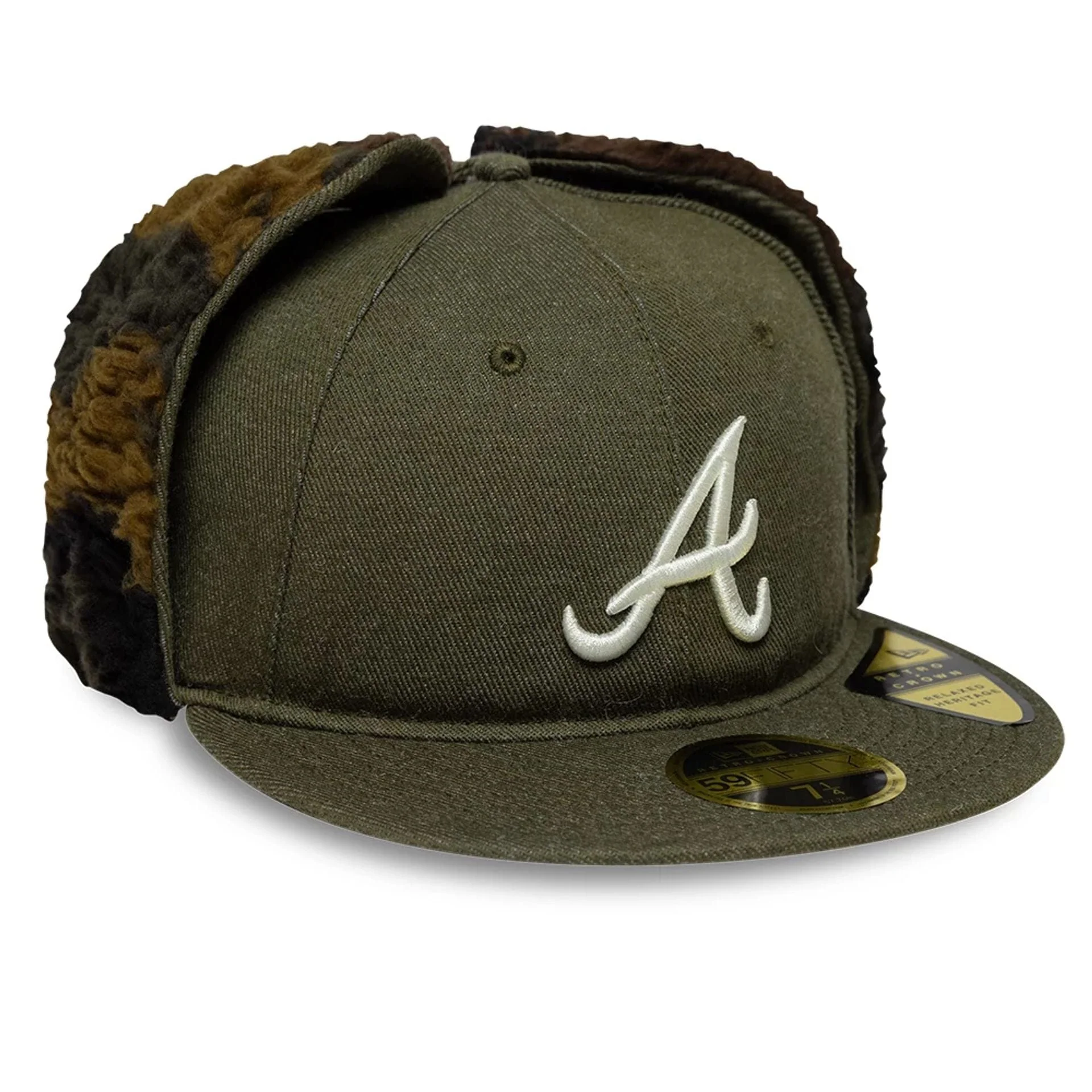 Atlanta Braves MLB Camo Open Green Retro Crown 59FIFTY Fitted Cap - Image 5