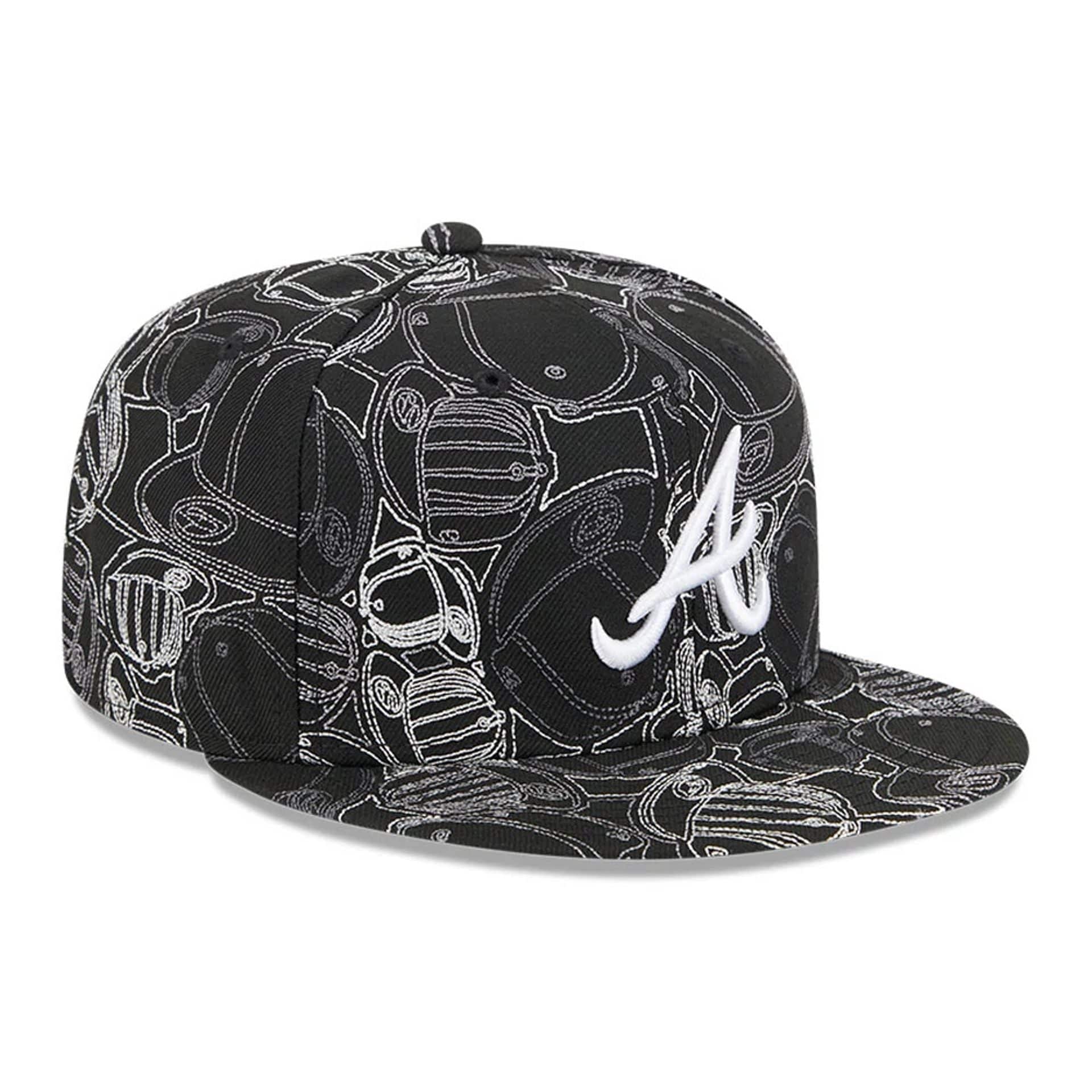 Atlanta Braves MLB Cap Scramble Black 59FIFTY Fitted Cap - Image 4