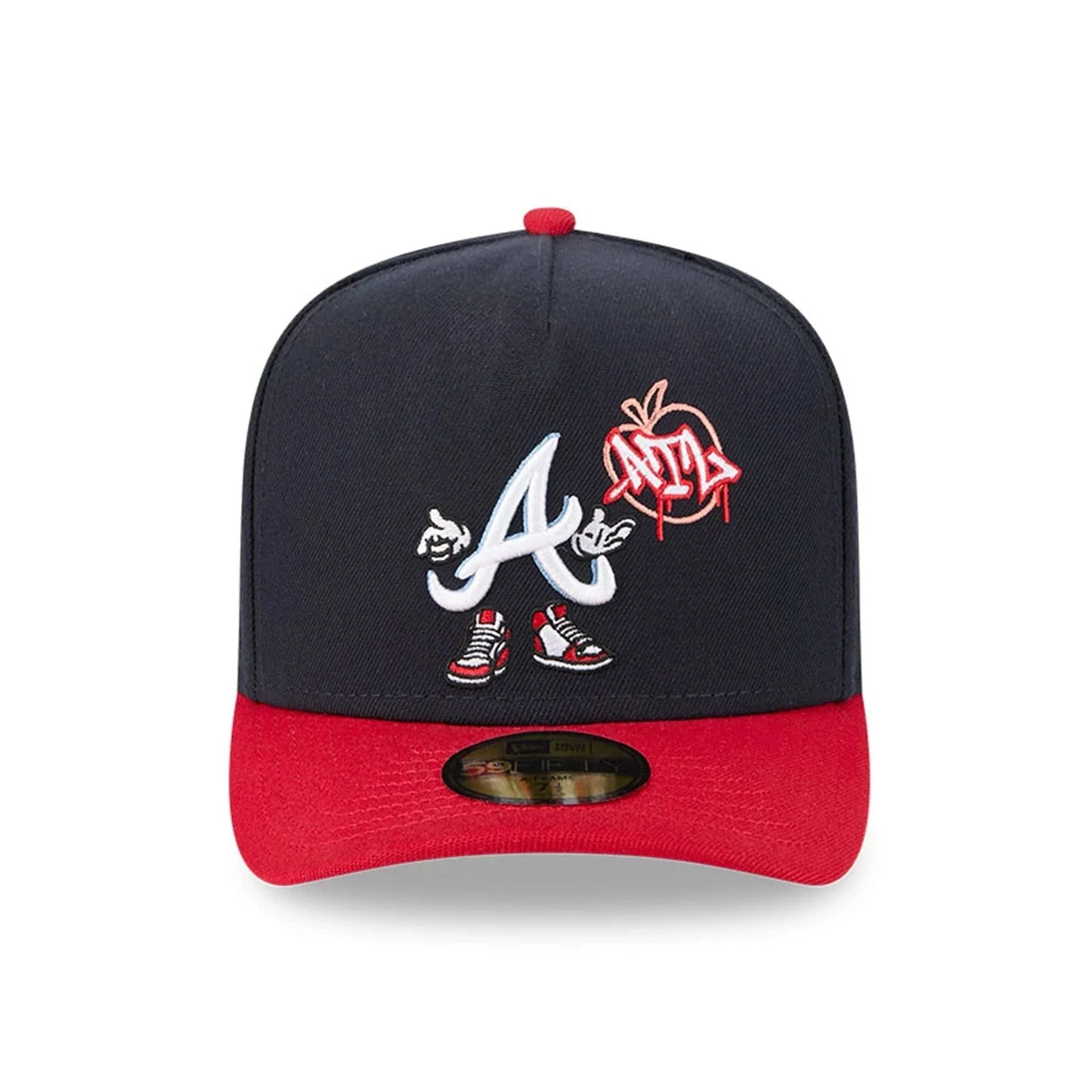 Atlanta Braves MLB Cartoon Navy 59FIFTY A-Frame Fitted Cap - Image 3