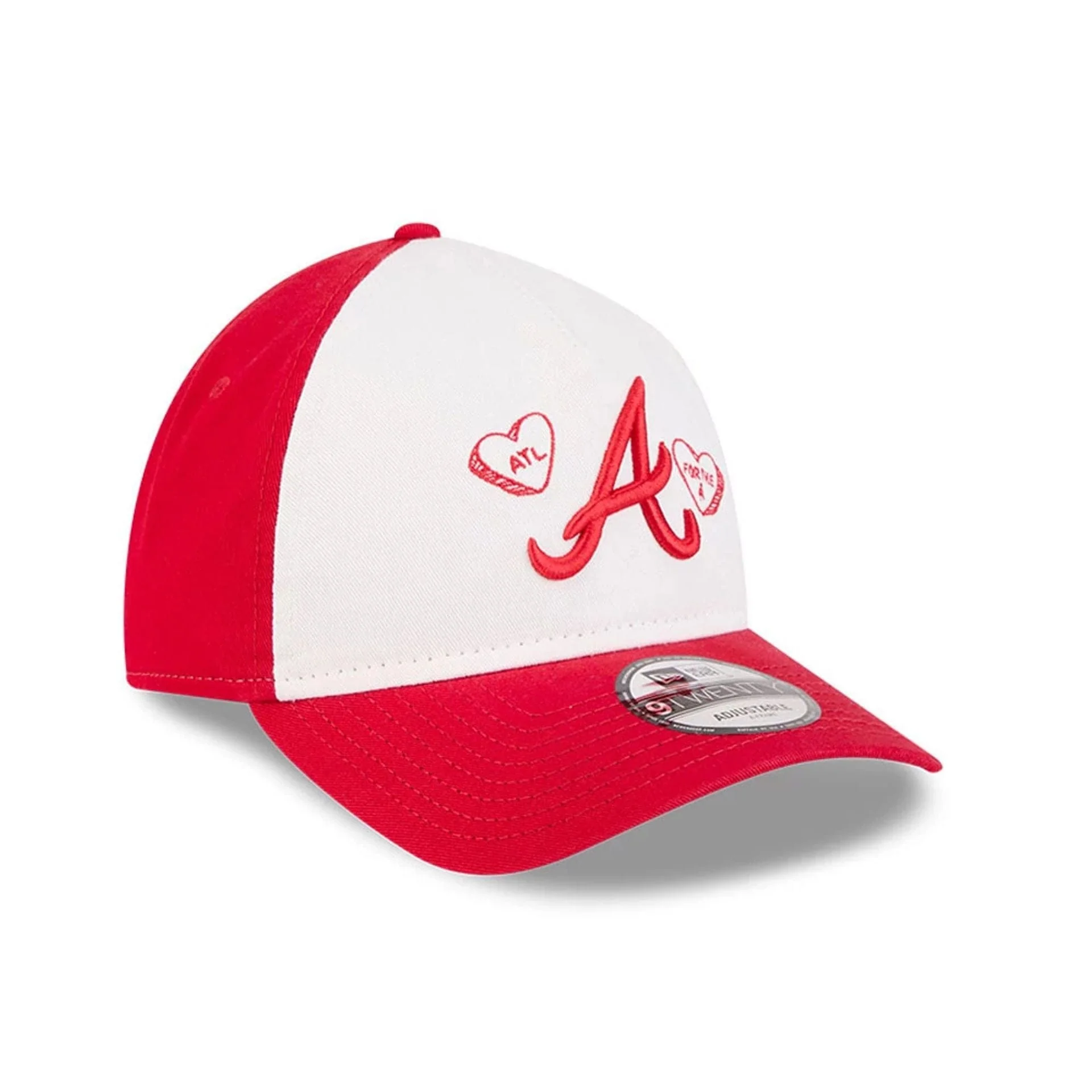 Atlanta Braves MLB Conversation Hearts Red 9TWENTY A-Frame Adjustable Cap - Image 4