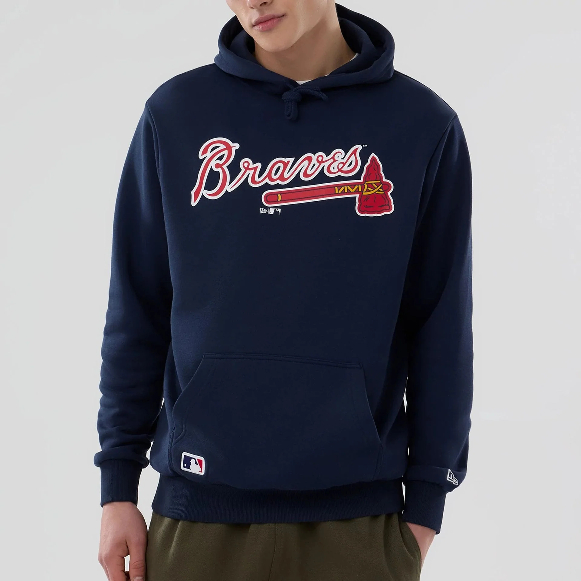 Atlanta Braves MLB Dark Blue Pullover Hoodie - Image 4