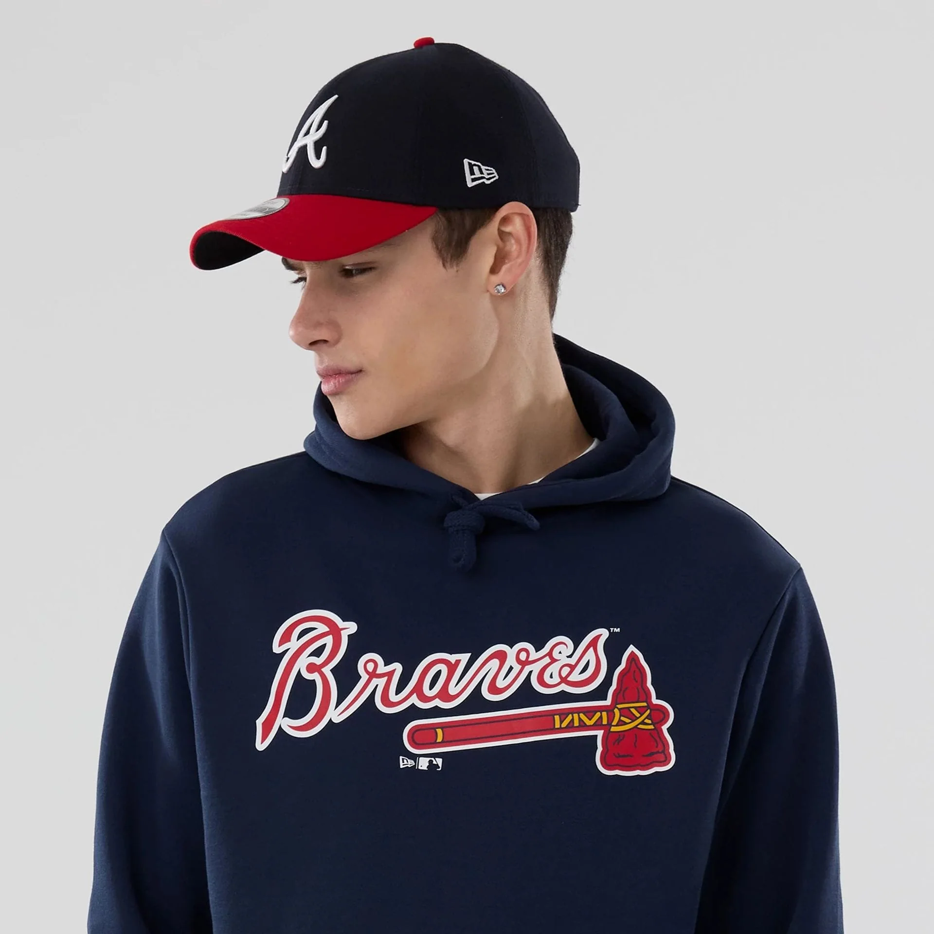 Atlanta Braves MLB Dark Blue Pullover Hoodie - Image 6