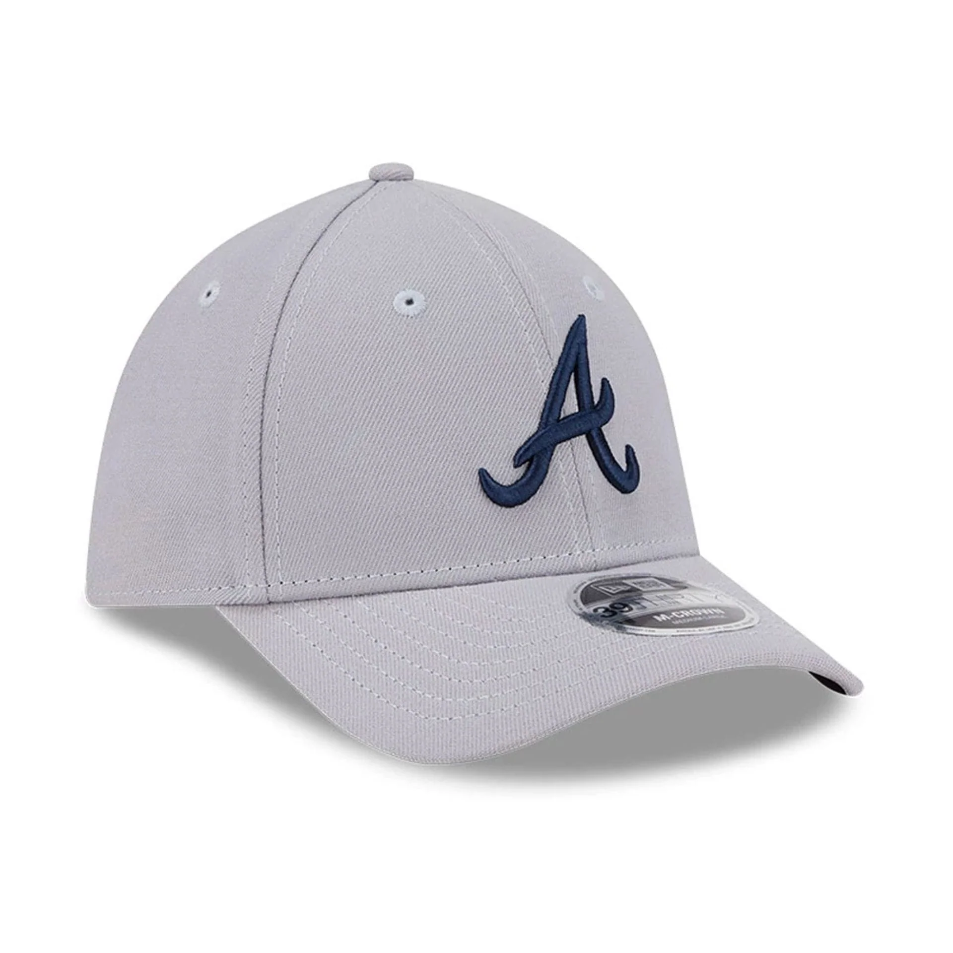 Atlanta Braves MLB Grey 39THIRTY M-Crown Stretch Fit Cap - Image 3