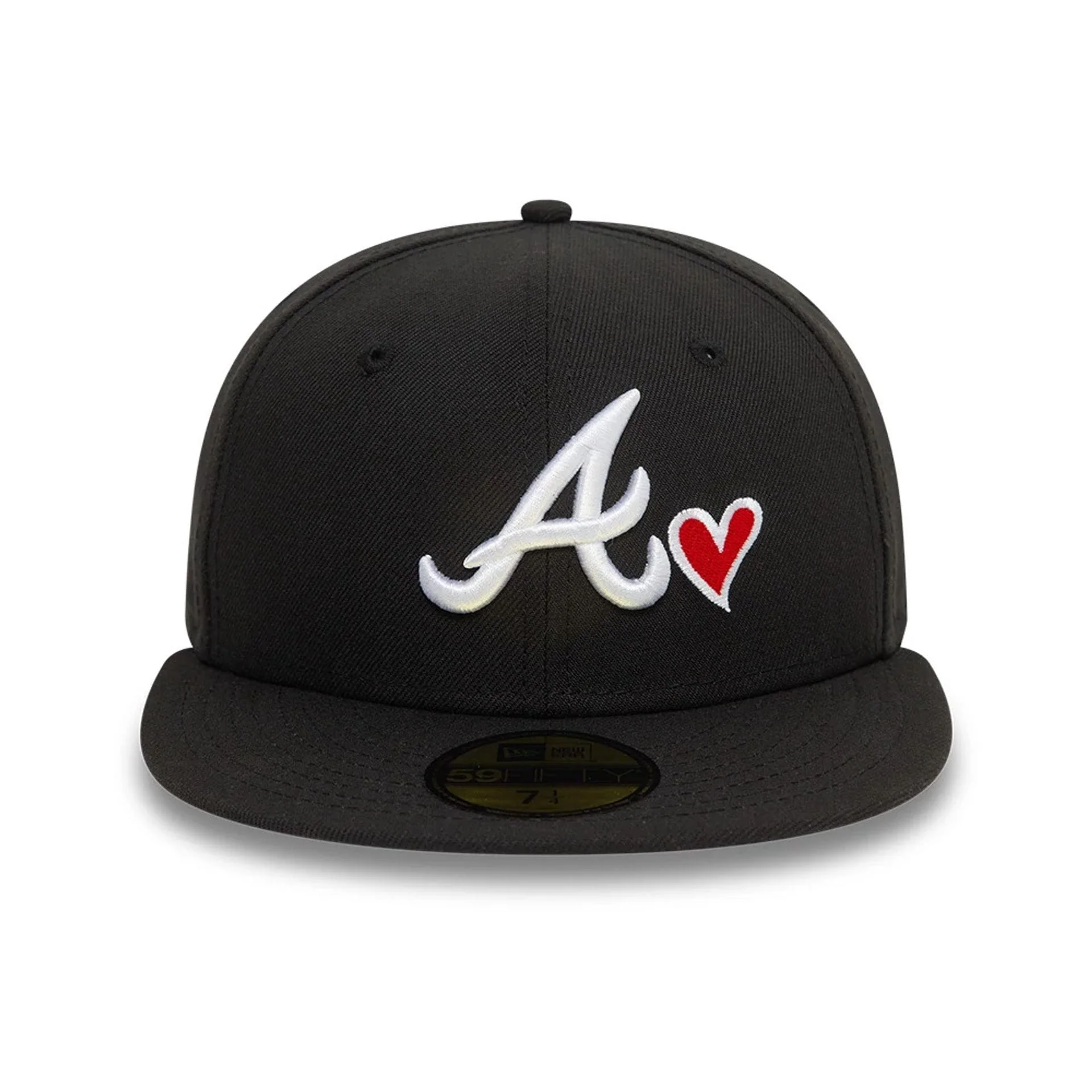 Atlanta Braves MLB Heart Icon Black 59FIFTY Fitted Cap - Image 3