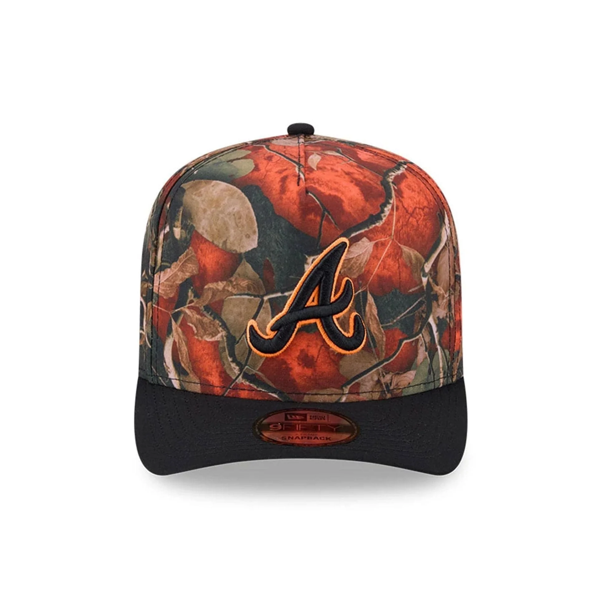 Atlanta Braves MLB Leaves Bright Orange 9FIFTY A-Frame Snapback Cap - Image 3