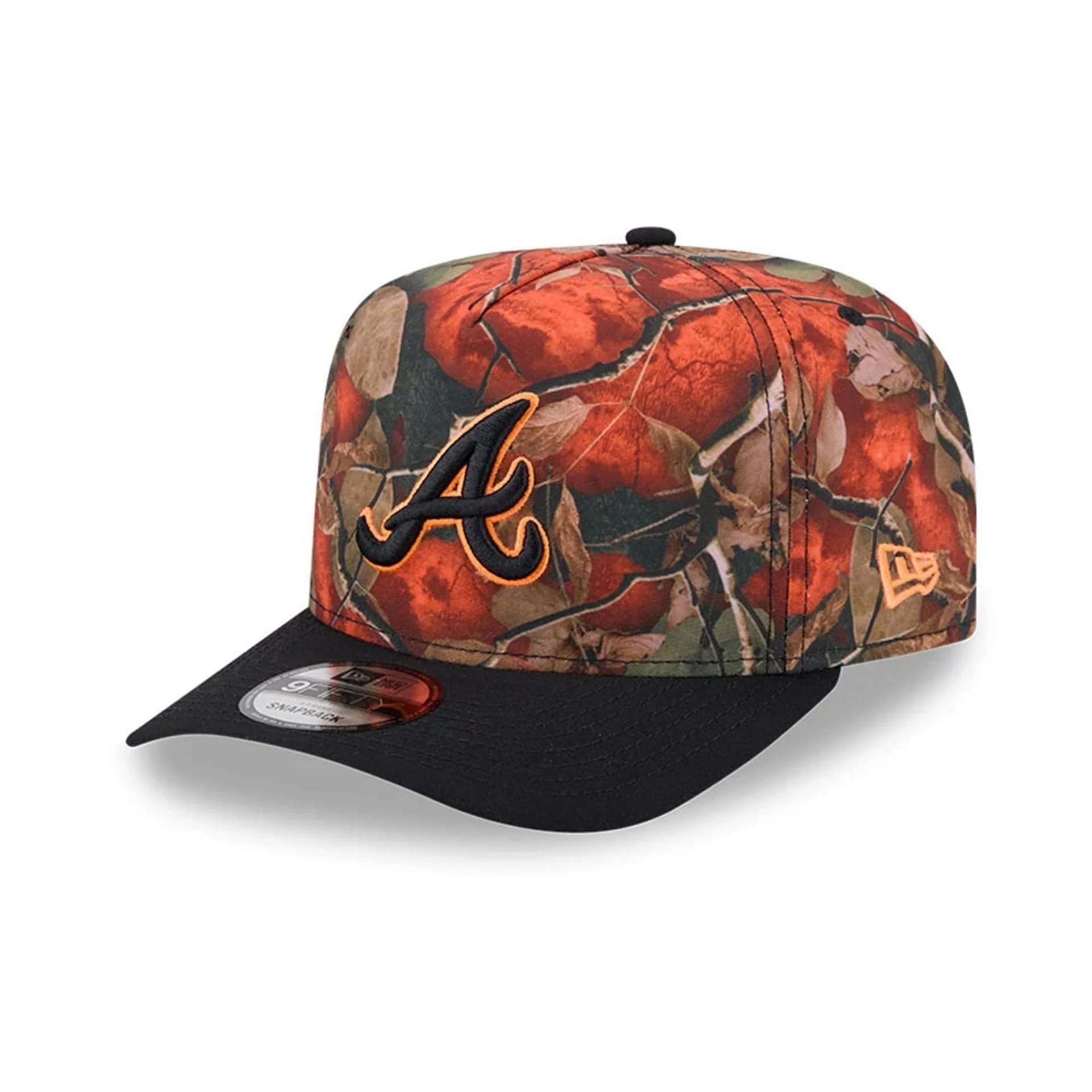Atlanta Braves MLB Leaves Bright Orange 9FIFTY A-Frame Snapback Cap - Image 4