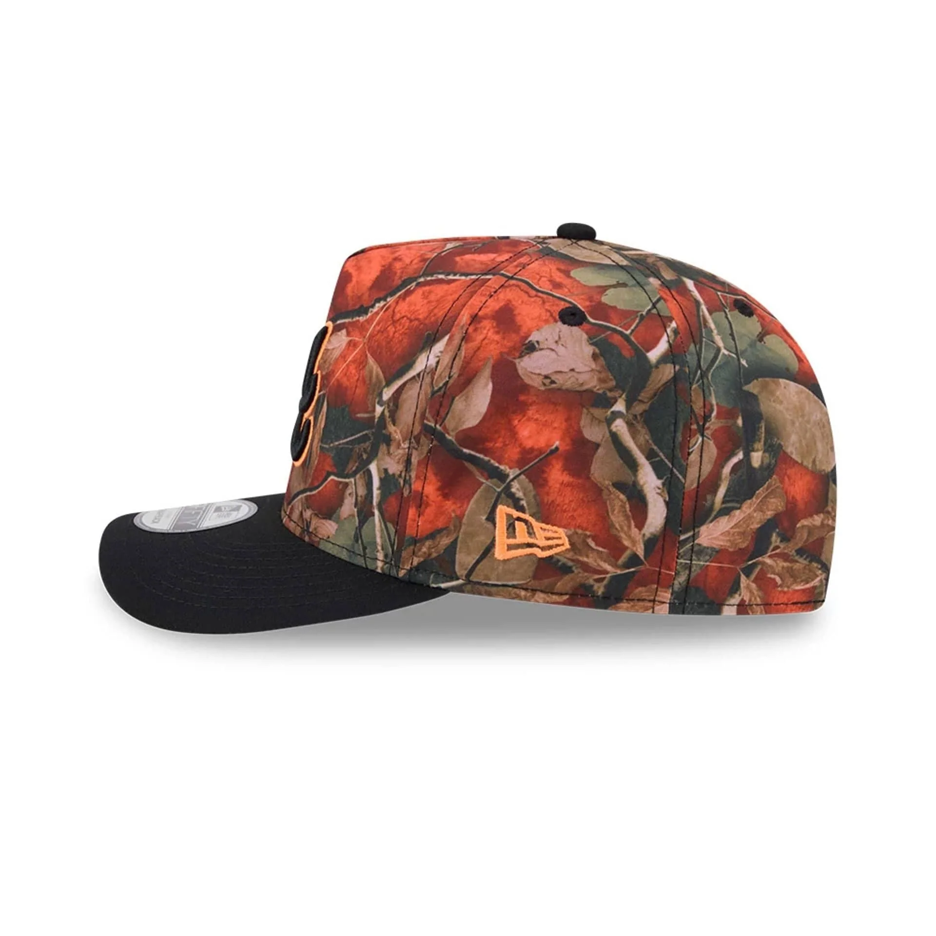 Atlanta Braves MLB Leaves Bright Orange 9FIFTY A-Frame Snapback Cap - Image 6