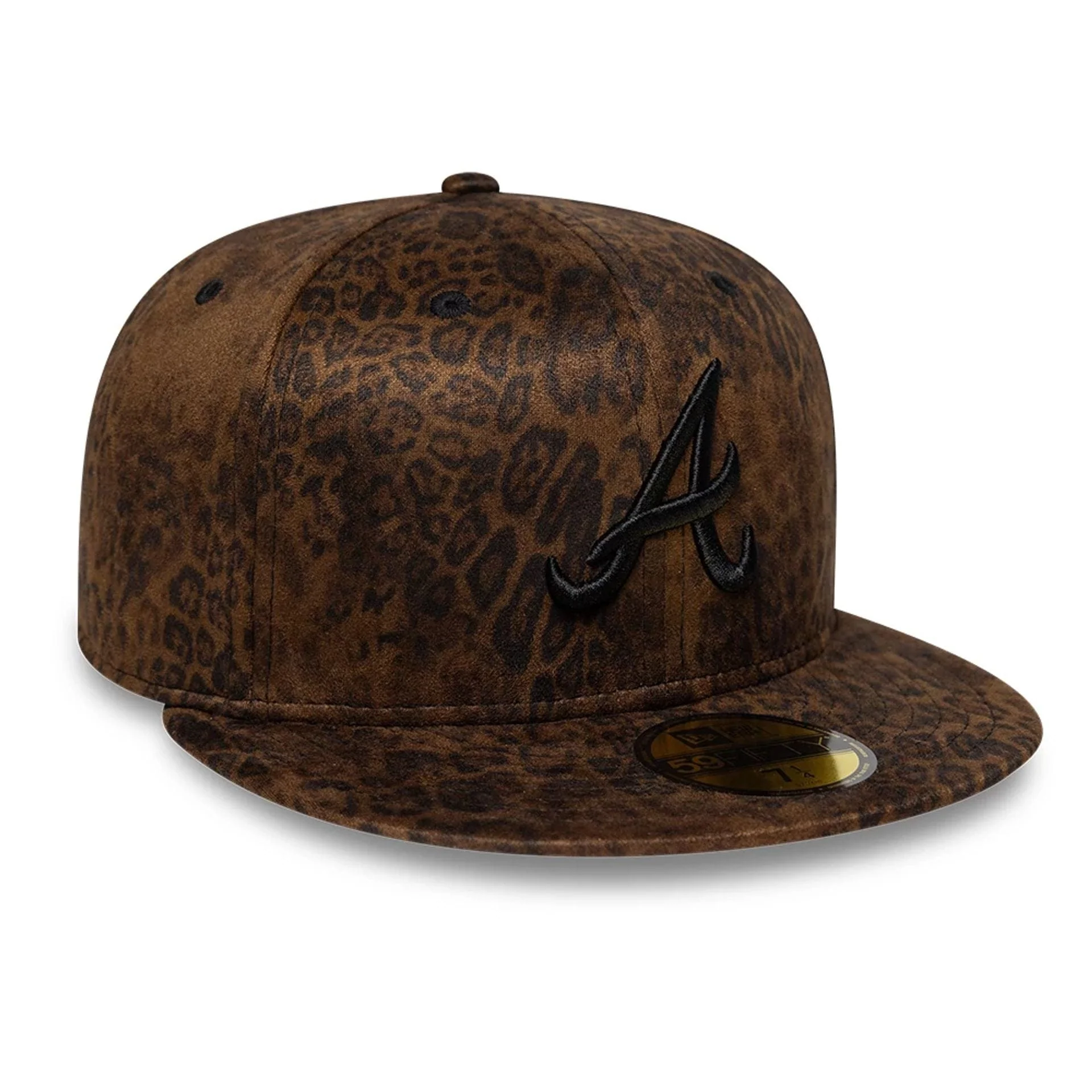 Atlanta Braves MLB Leopard Black 59FIFTY Fitted Cap - Image 4