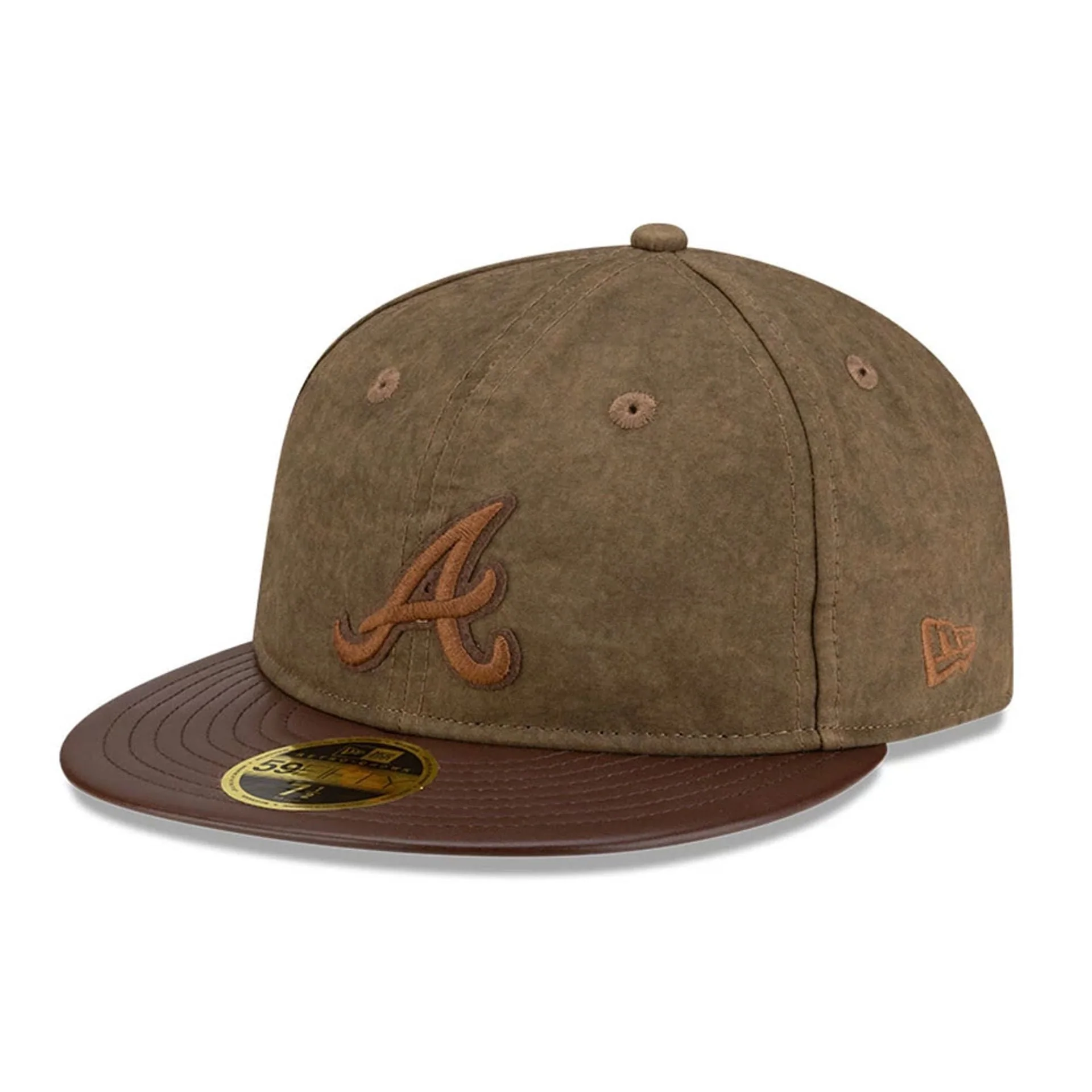 Atlanta Braves MLB Open Brown Retro Crown 59FIFTY Fitted Cap - Image 4