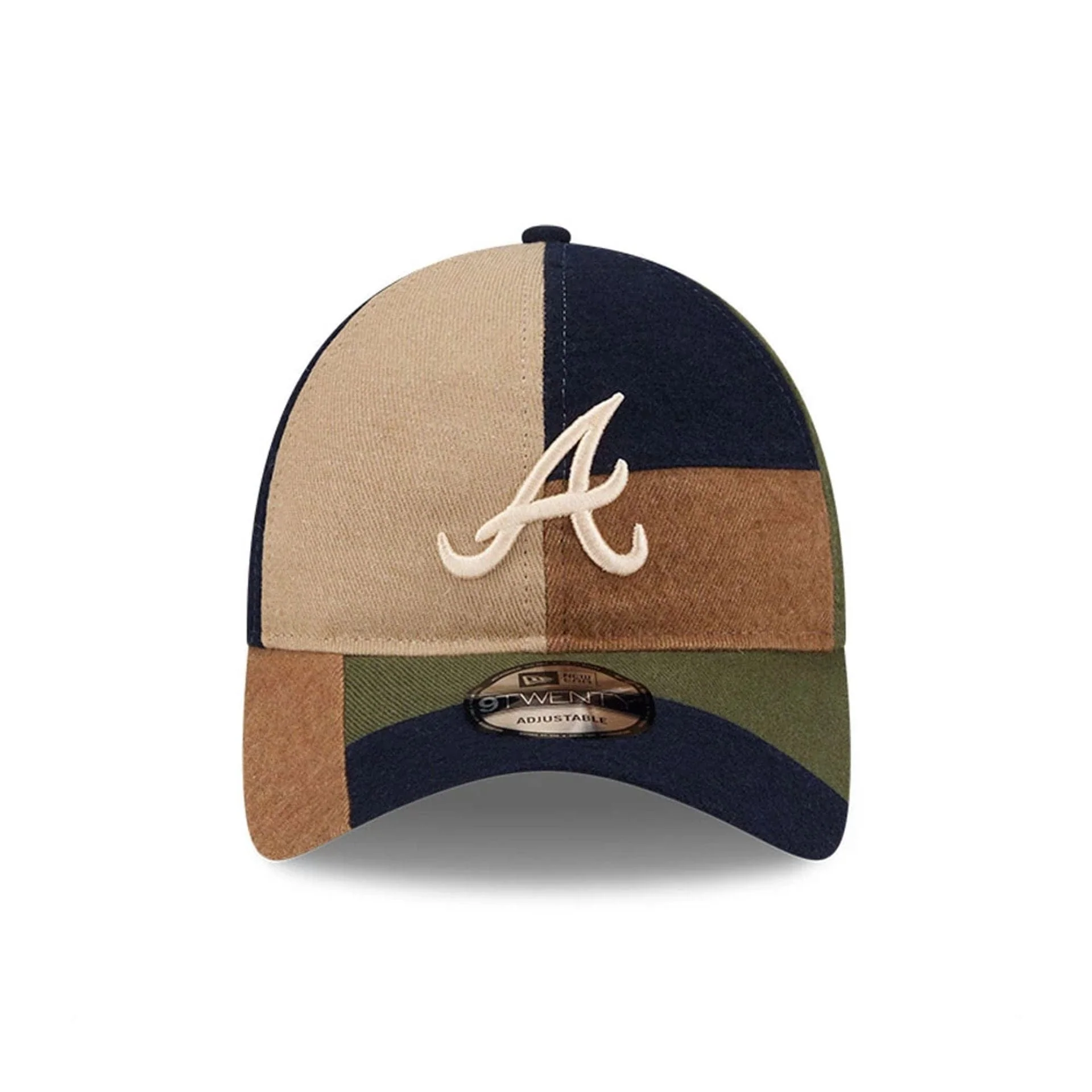 Atlanta Braves MLB Patchwork Open Brown 9TWENTY Adjustable Cap - Image 3
