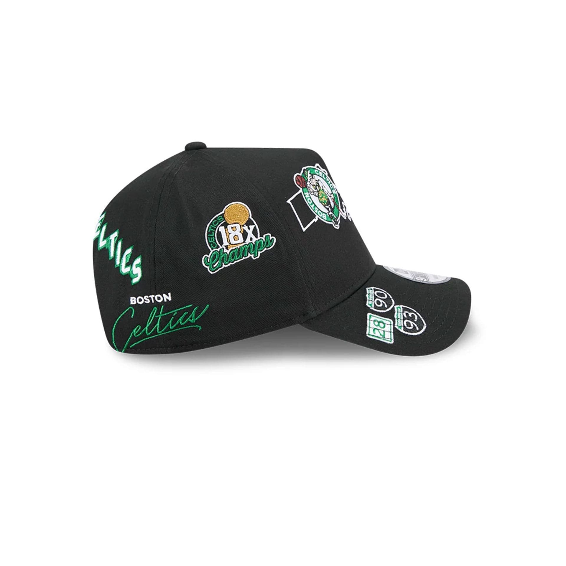 Boston Celtics NBA All Over Black 9FORTY A-Frame Adjustable Cap - Image 6