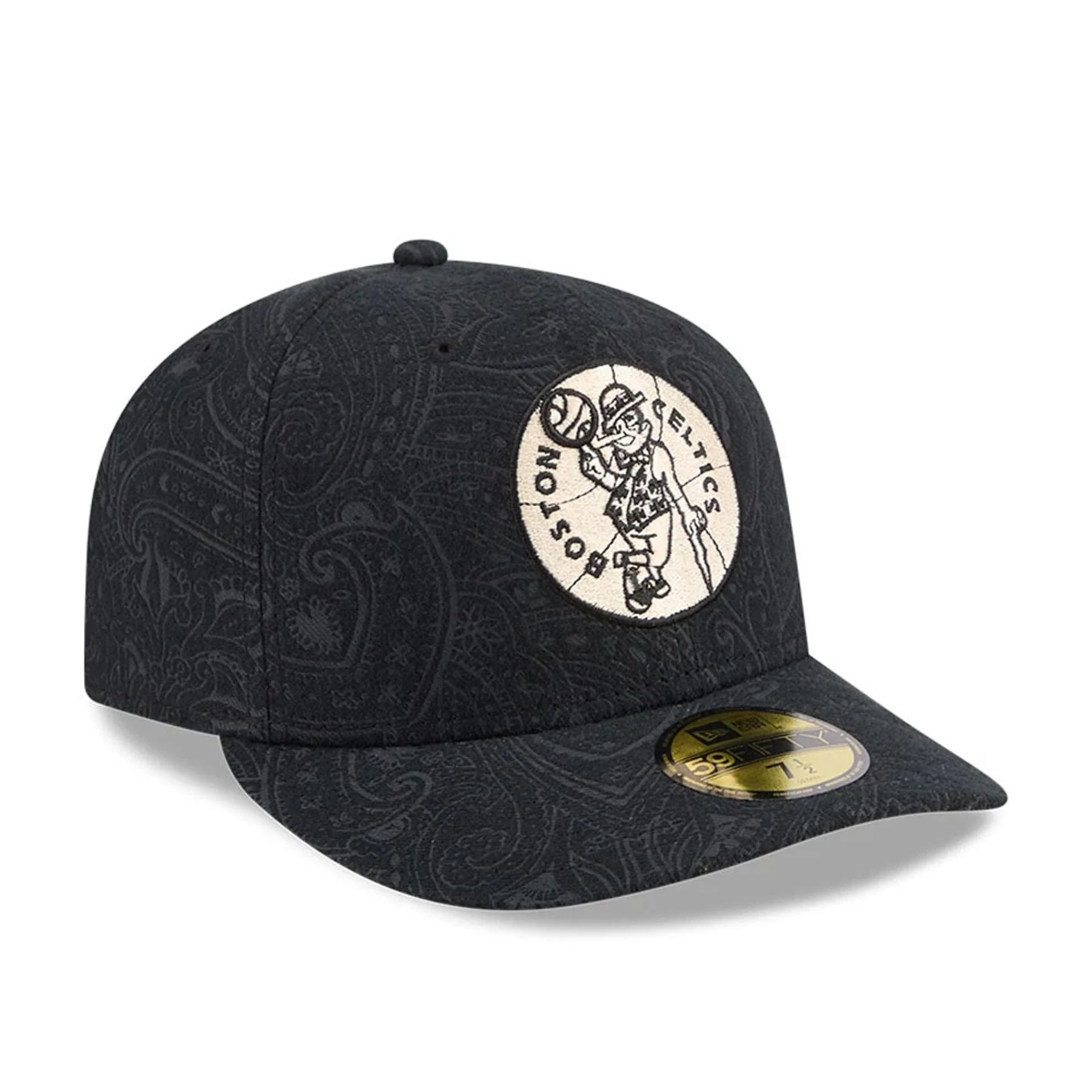 Boston Celtics NBA Brushed Cotton Black 59FIFTY Fitted Cap - Image 4