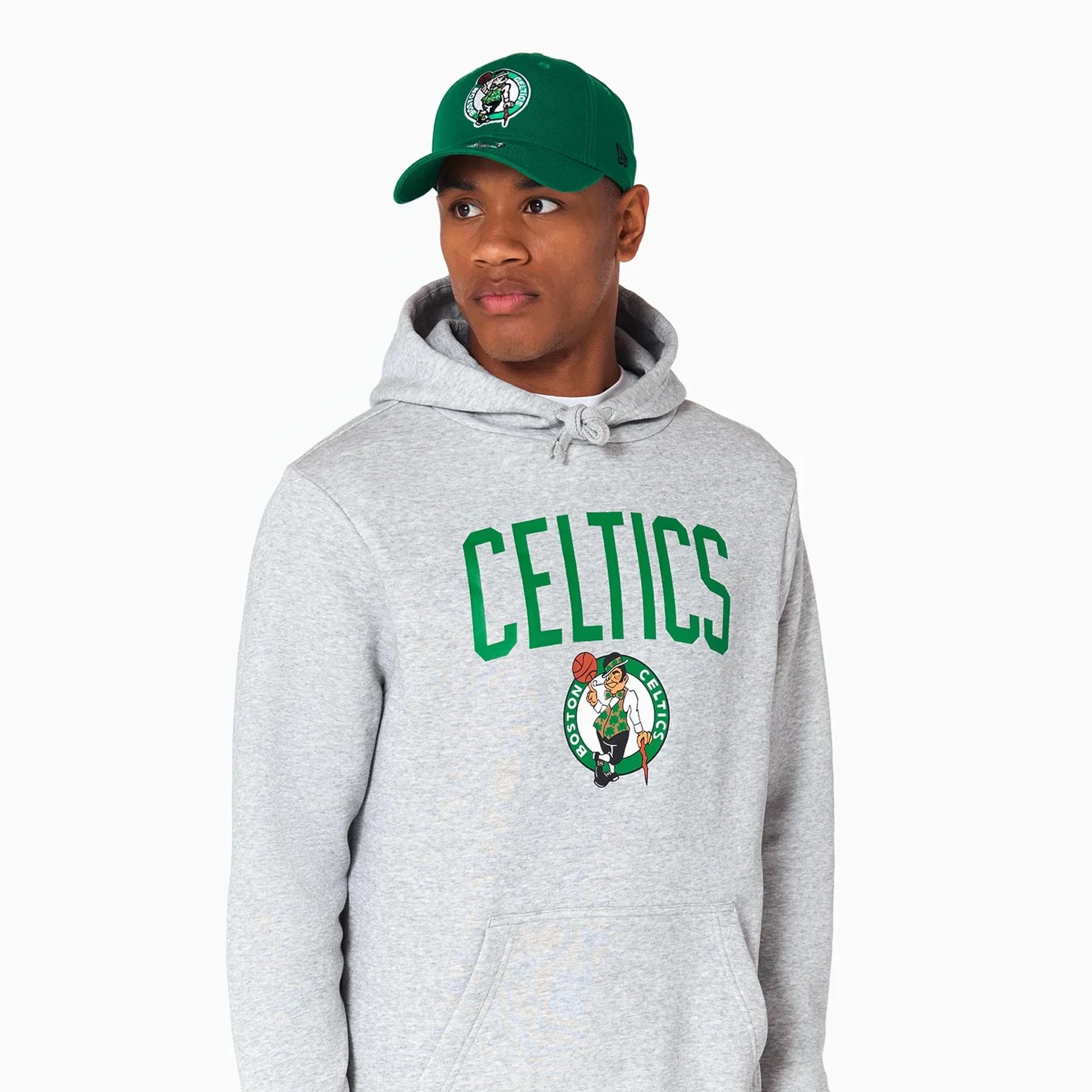 Boston Celtics NBA Grey Pullover Hoodie - Image 4