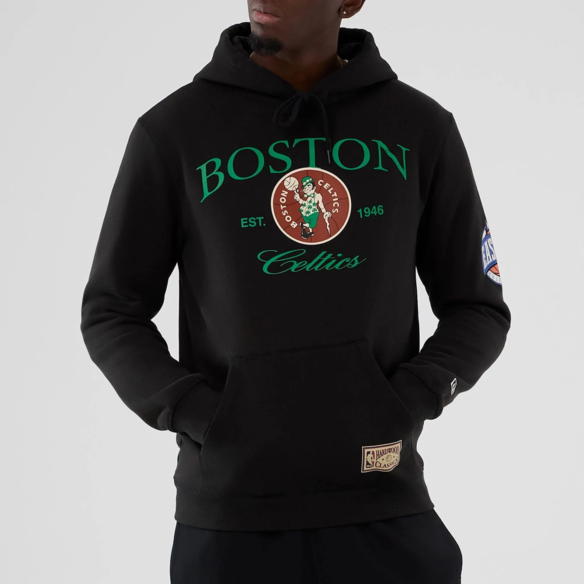 Boston Celtics NBA Hardwood Classic Black Pullover Hoodie - Image 7