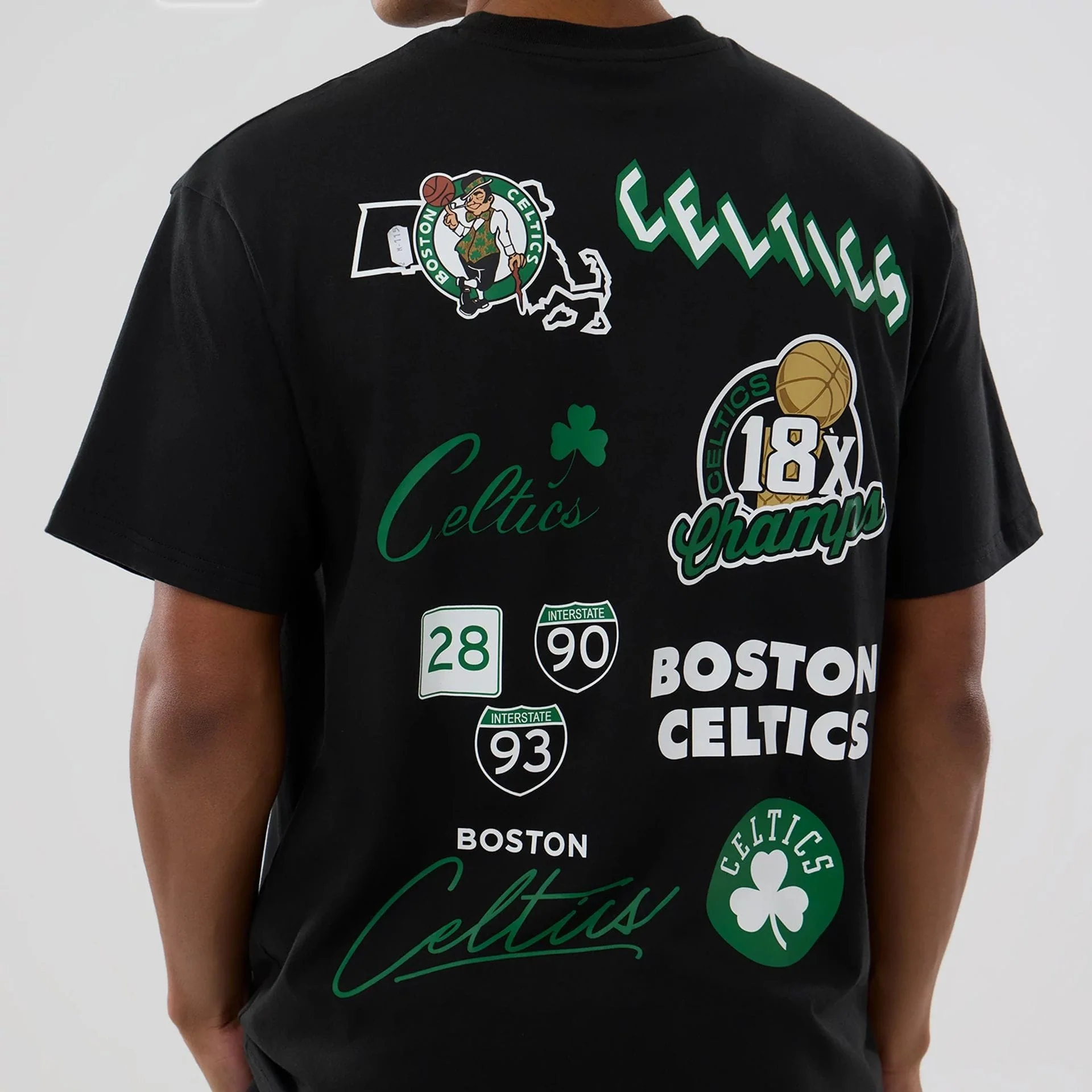 Boston Celtics NBA logo Black T-Shirt - Image 3
