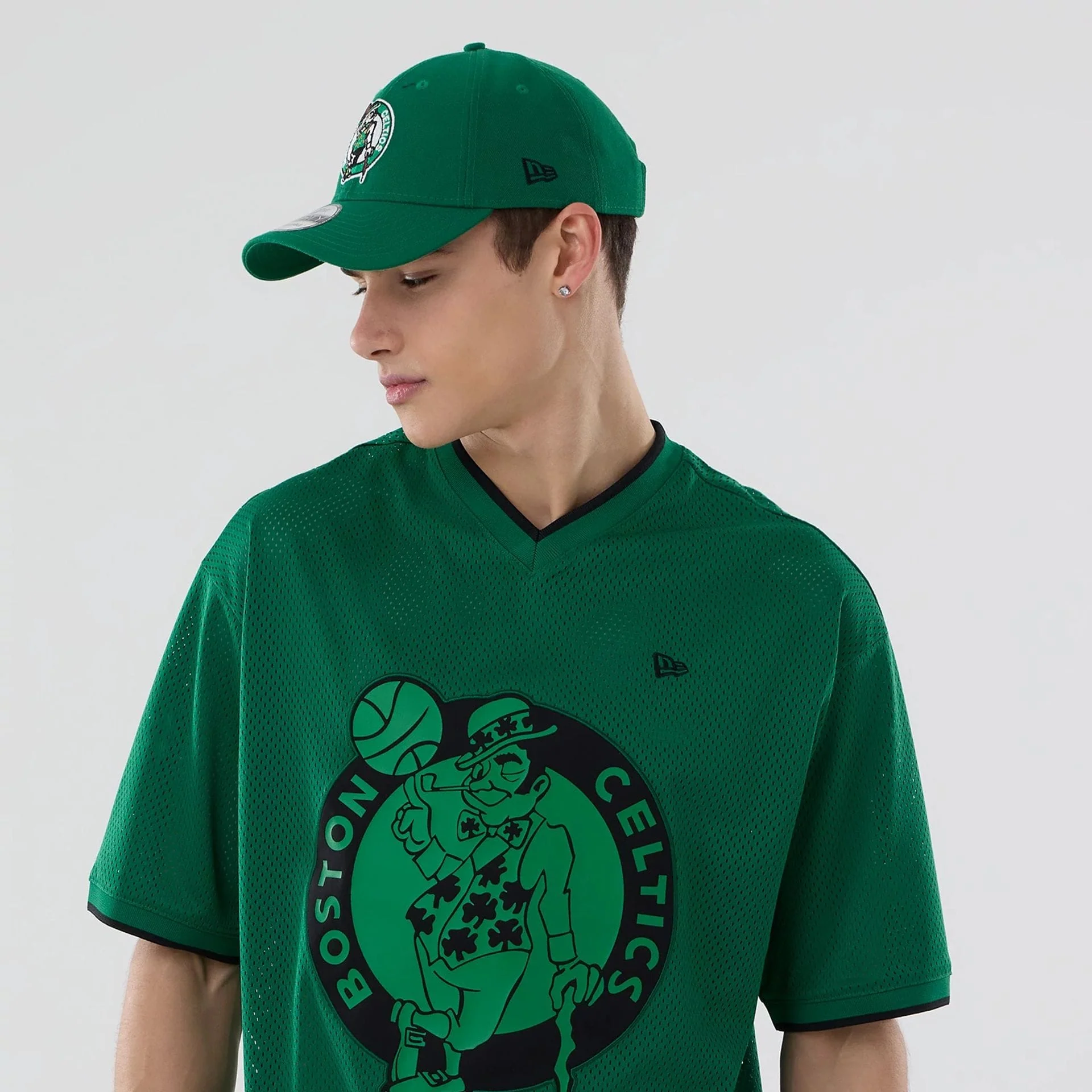 Boston Celtics NBA Mesh Green Oversized T-Shirt - Image 6