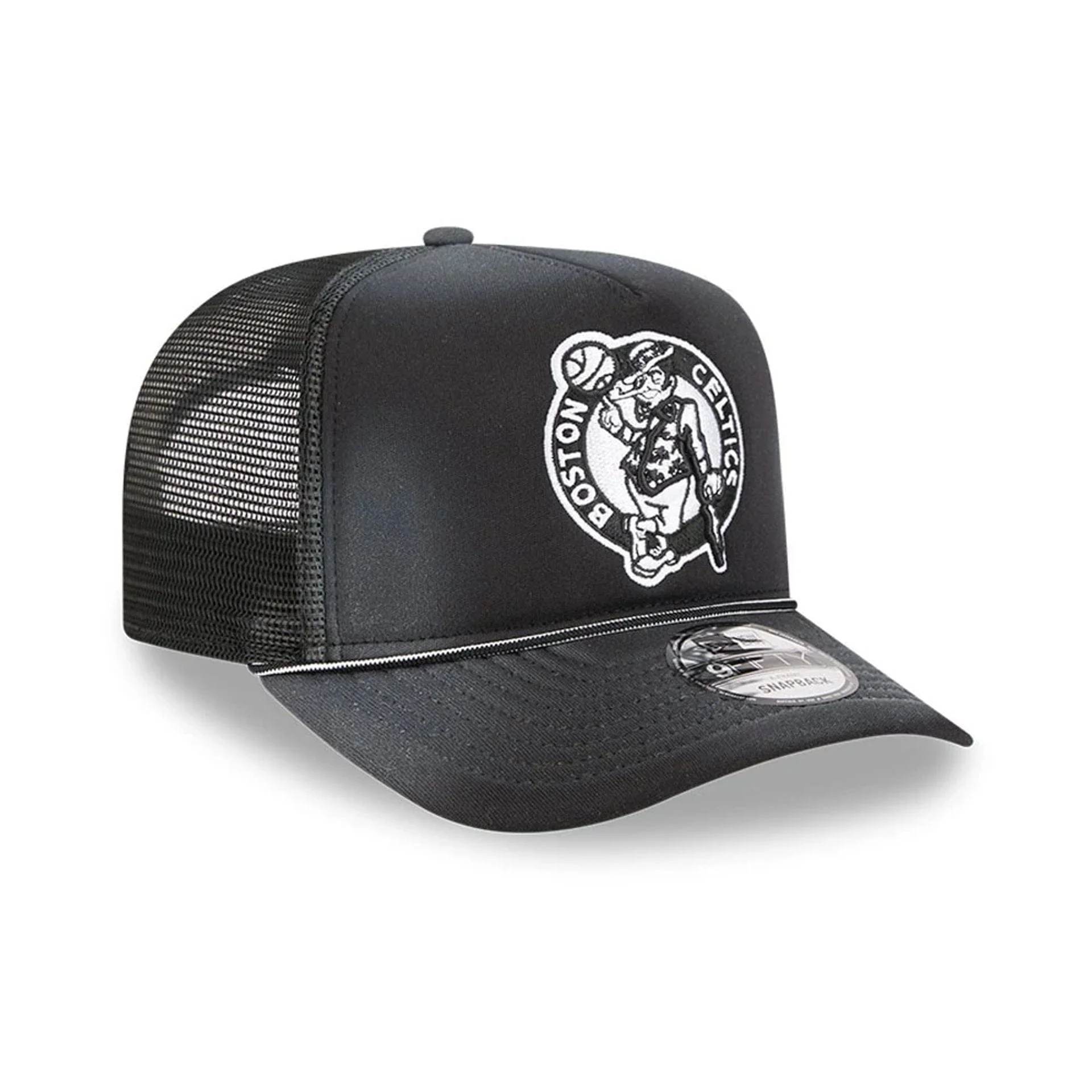 Boston Celtics NBA Washed Black 9FIFTY A-Frame Trucker Adjustable Cap - Image 4