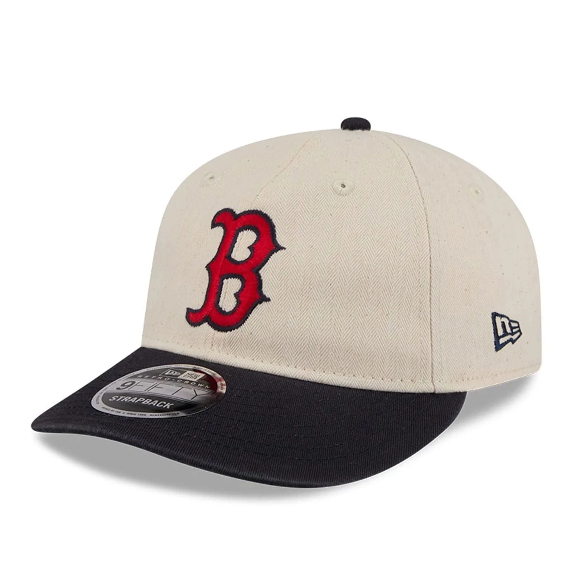 Boston Red Sox MLB Americana Herringbone White Retro Crown 9FIFTY Adjustable Cap - Image 5