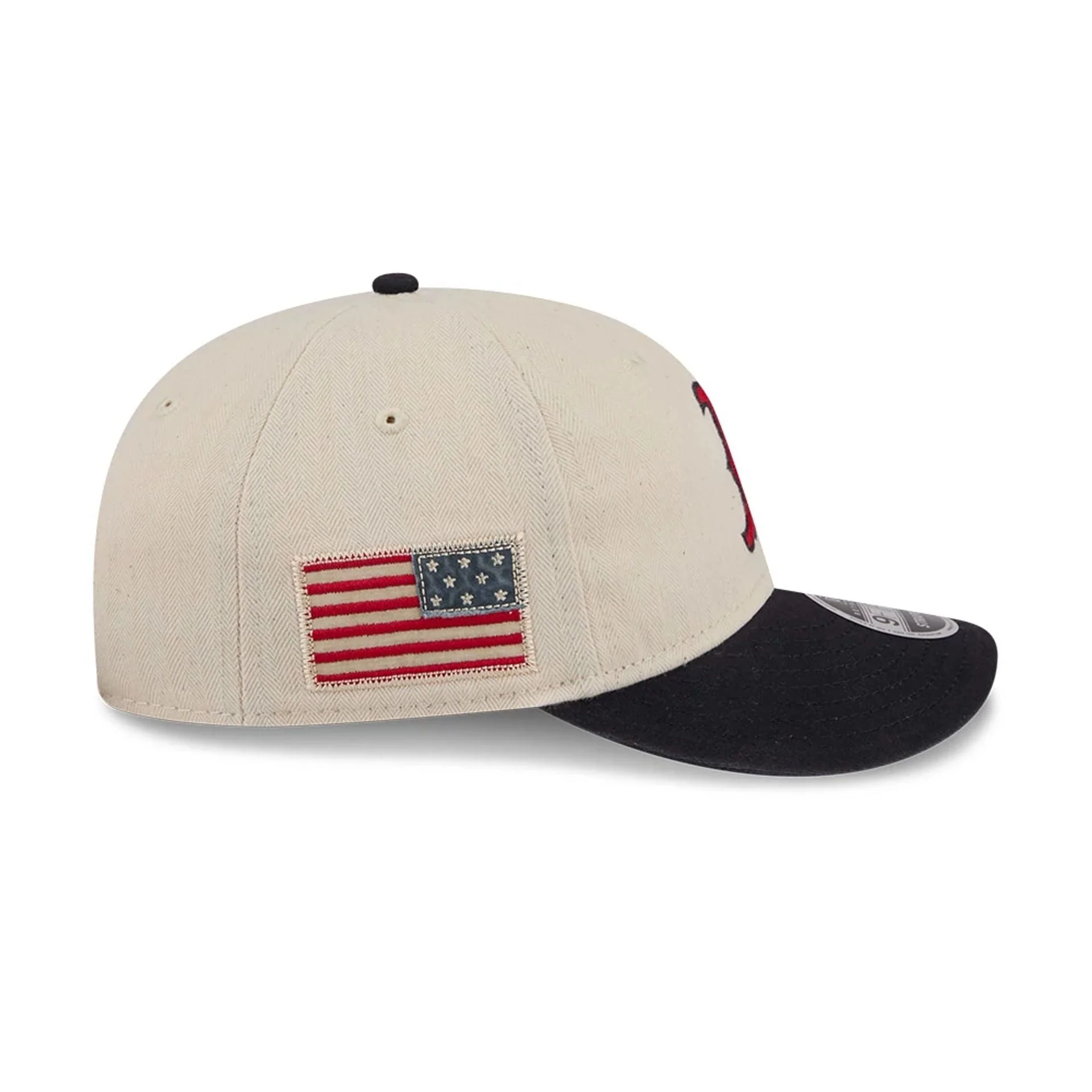 Boston Red Sox MLB Americana Herringbone White Retro Crown 9FIFTY Adjustable Cap - Image 6