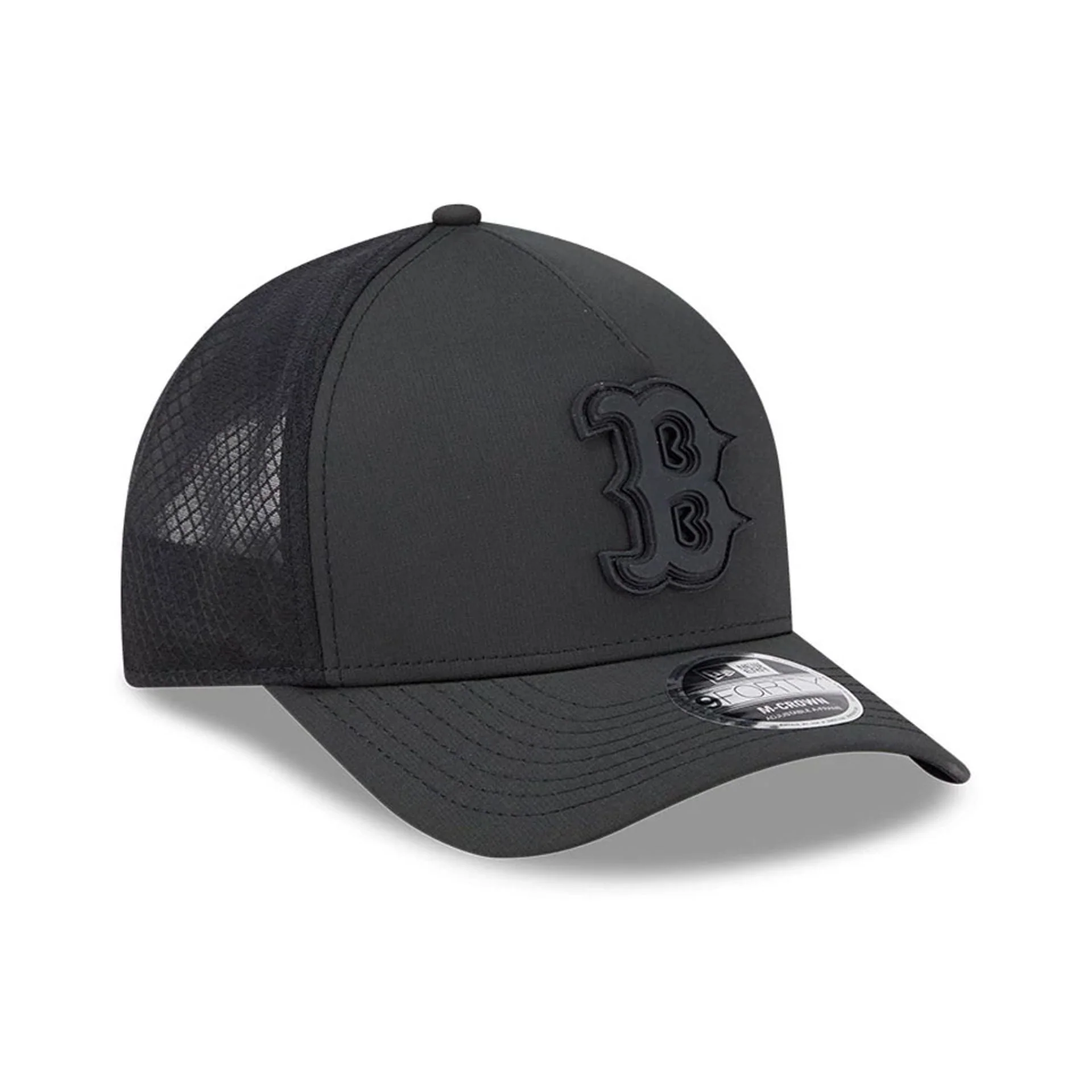 Boston Red Sox MLB Badged Black 9FORTY M-Crown A-Frame Trucker Cap - Image 4