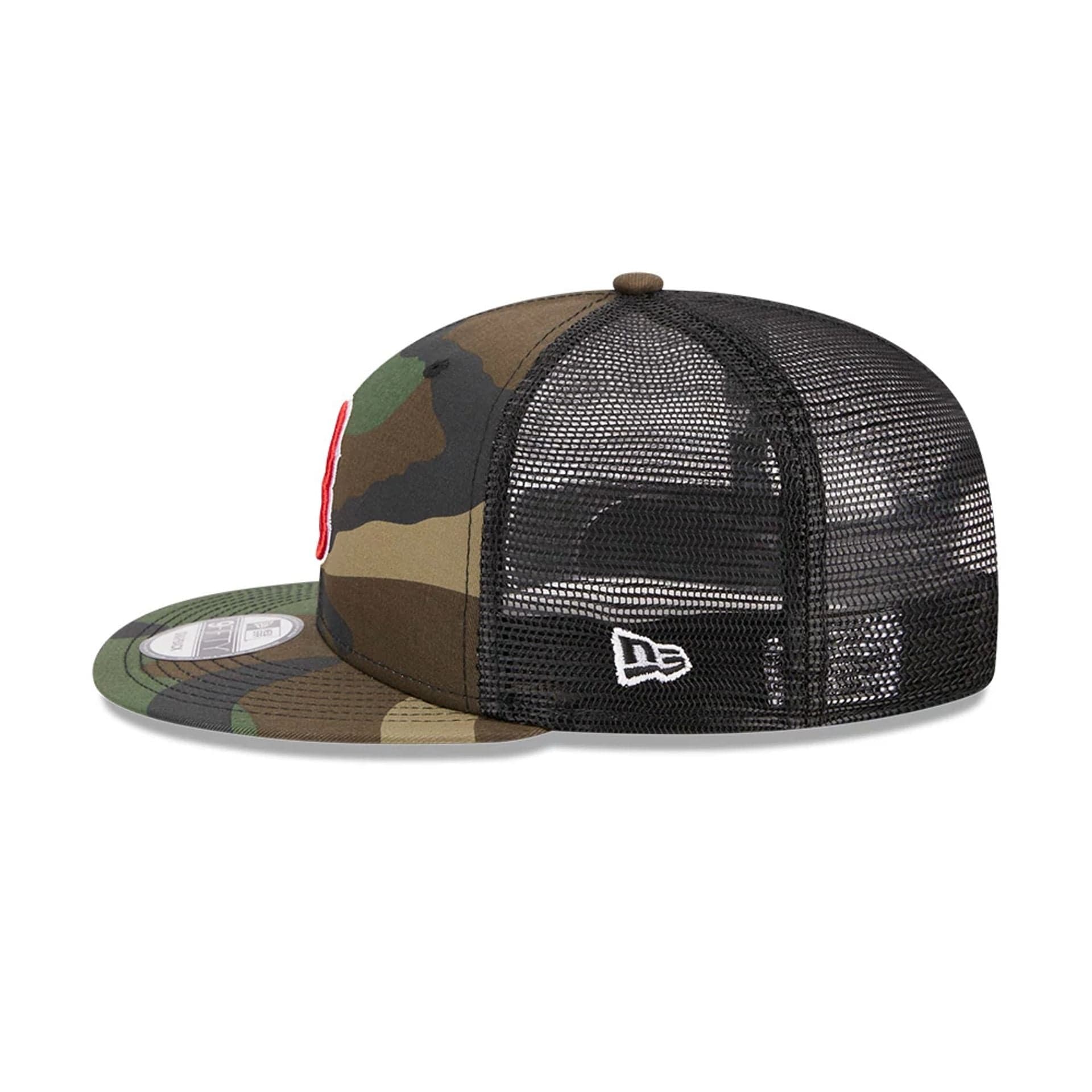 Boston Red Sox MLB Evergreen Camo 9FIFTY Trucker Adjustable Cap - Image 6