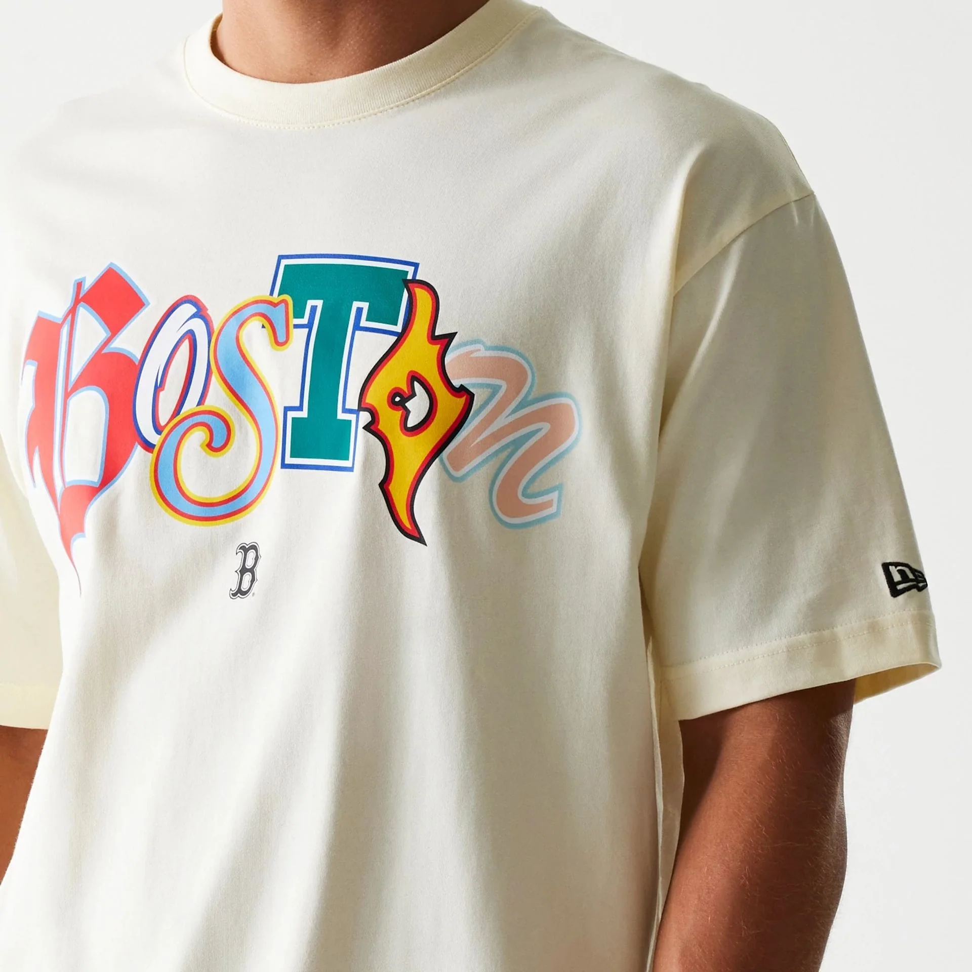 Boston Red Sox MLB Life Graphic Cream T-Shirt - Image 3