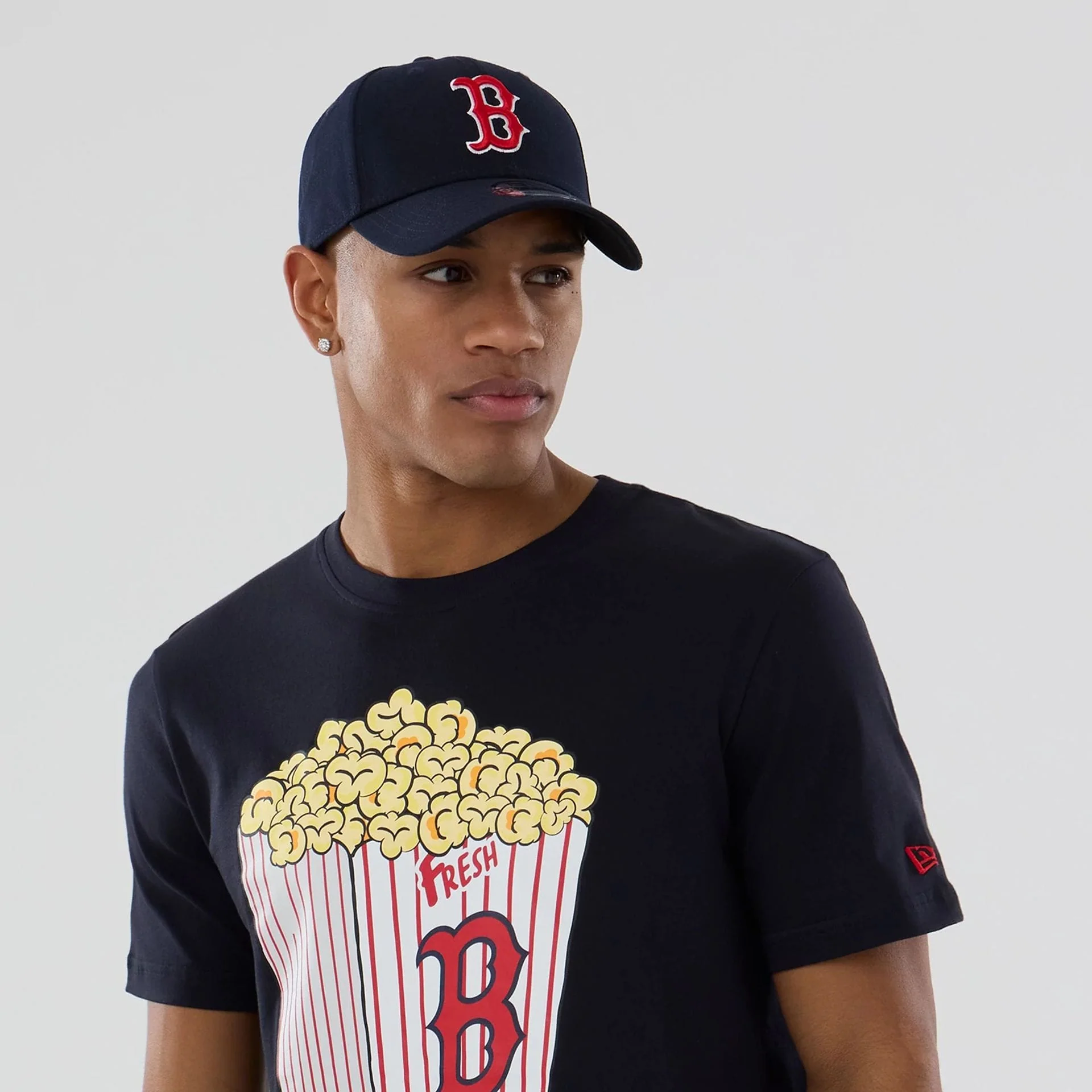 Boston Red Sox MLB Popcorn Navy T-Shirt - Image 6