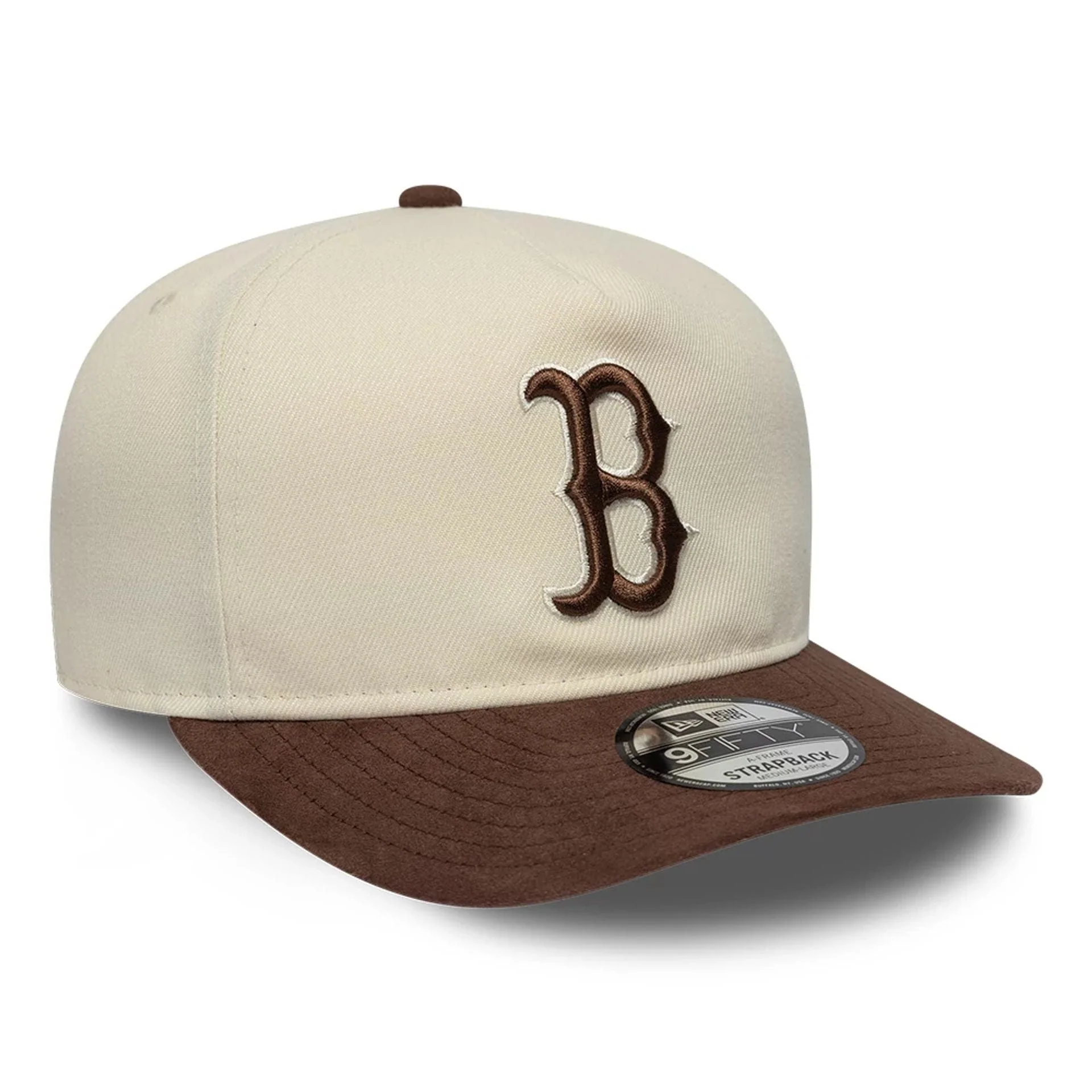Boston Red Sox MLB Suede Visor Cream 9FIFTY A-Frame Adjustable Cap - Image 4