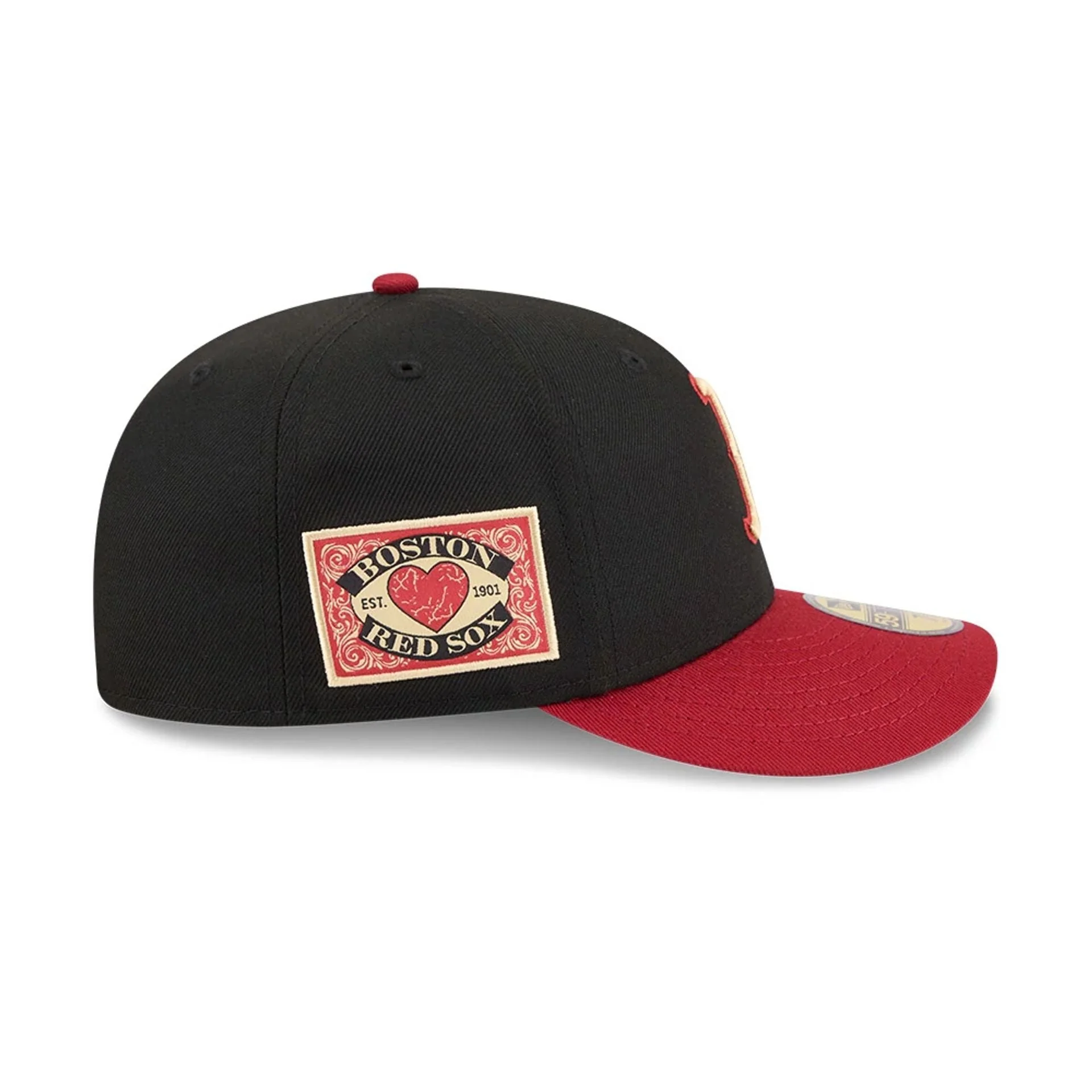 Boston Red Sox MLB Team Cards Black 59FIFTY Fitted Cap - Image 5